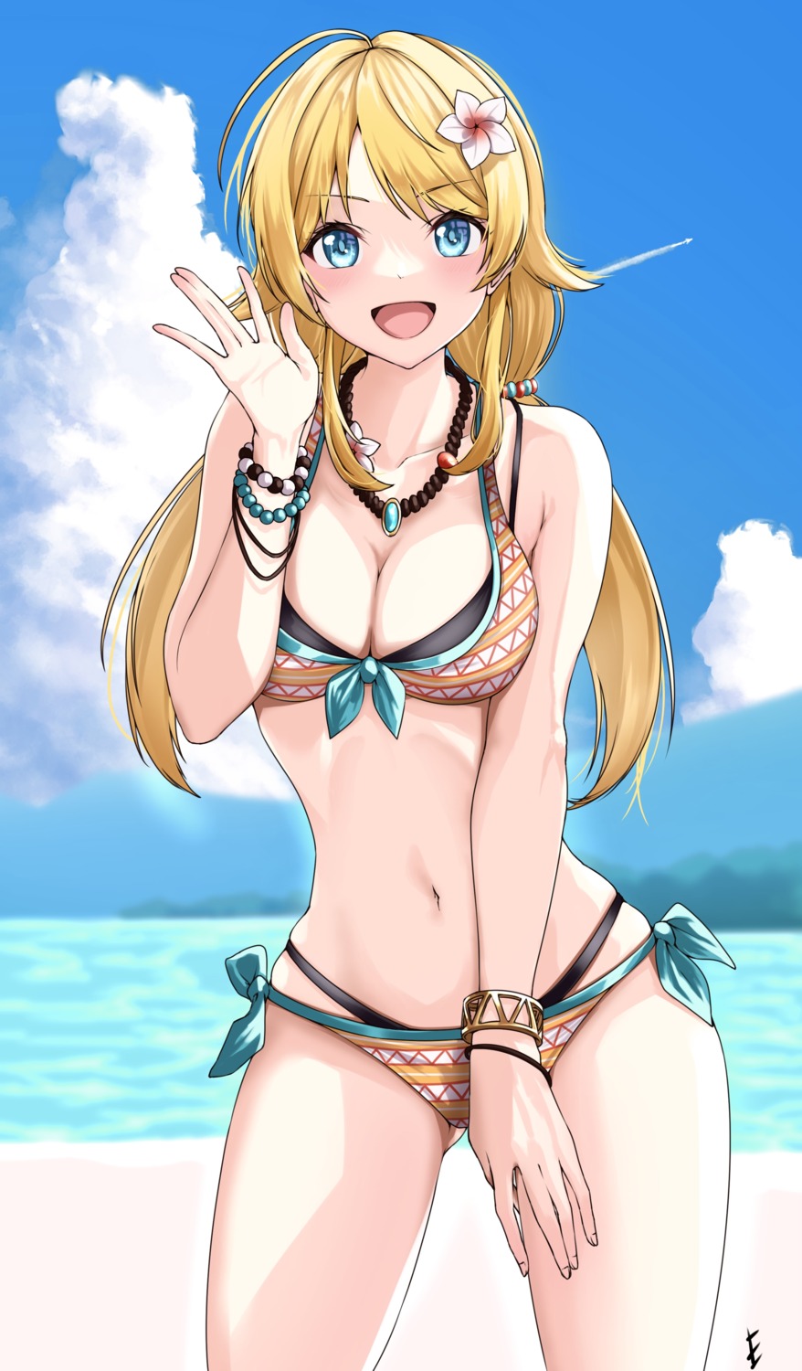 bikini cleavage endo_yohane hachimiya_meguru swimsuits the_idolm@ster the_idolm@ster_shiny_colors