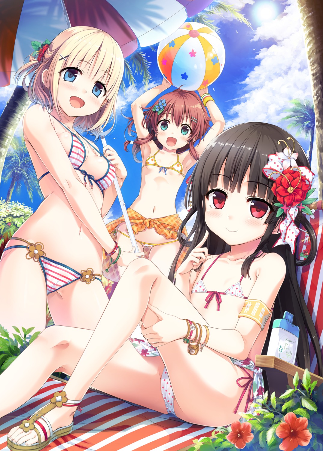 bikini cameltoe cura digital_version hachiroku hinai_paulette lose maitetsu migita_hibiki swimsuits underboob