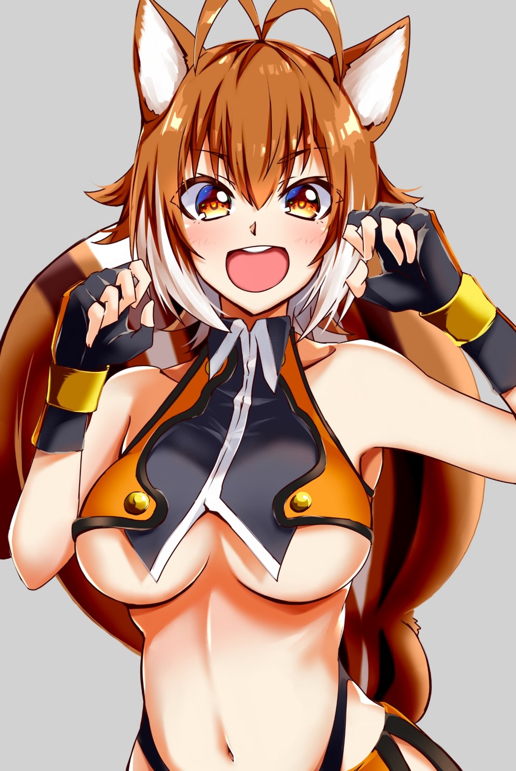 animal_ears blazblue blazblue:_calamity_trigger blazblue:_chronophantasma blazblue:_continuum_shift chukachuka makoto_nanaya no_bra tail underboob