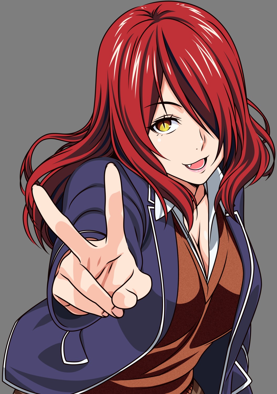 cleavage kobayashi_rindou seifuku shokugeki_no_soma transparent_png vector_trace