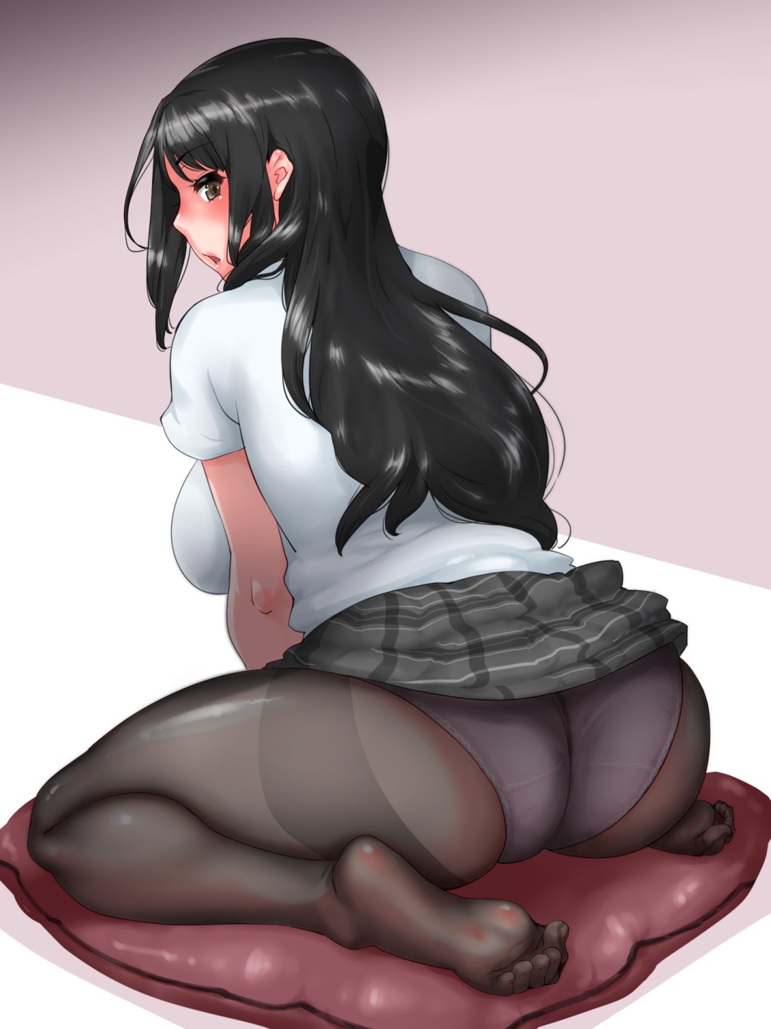 ass feet kurokorune pantsu pantyhose seifuku skirt_lift