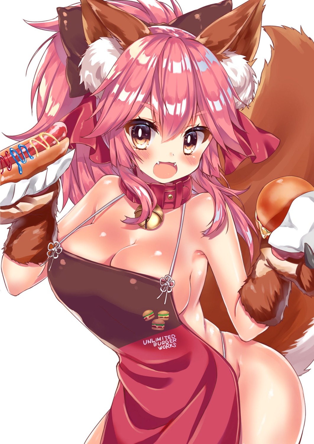 animal_ears fate/grand_order honoka_(moe-moeko) kitsune naked_apron tail tamamo_cat