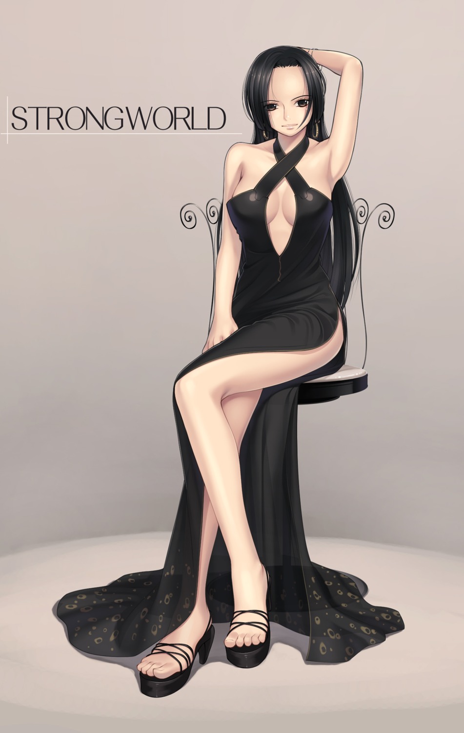 boa_hancock cleavage dress niku one_piece