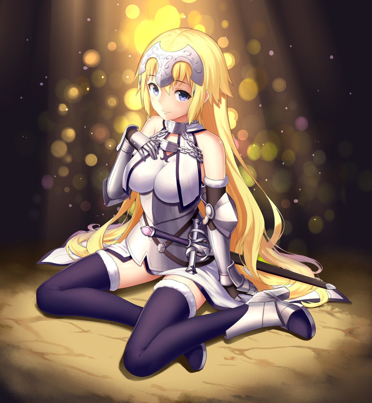 armor drogoth fate/apocrypha fate/grand_order fate/stay_night heels jeanne_d'arc jeanne_d'arc_(fate) sword thighhighs