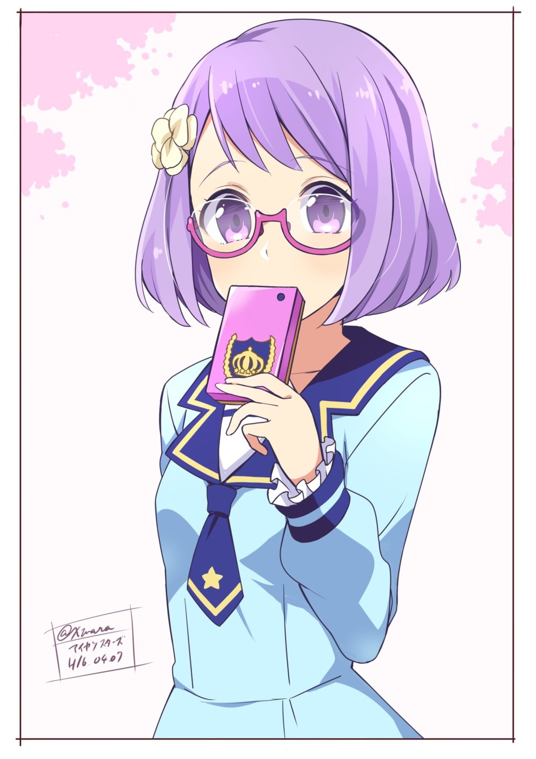 aikatsu! aikatsu_stars! megane nanakura_koharu seifuku wara