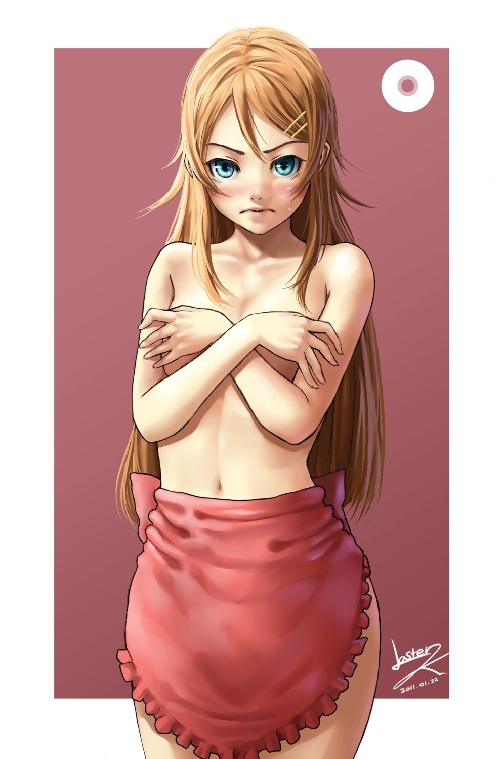 breast_hold kousaka_kirino lasterk naked_apron ore_no_imouto_ga_konnani_kawaii_wake_ga_nai topless
