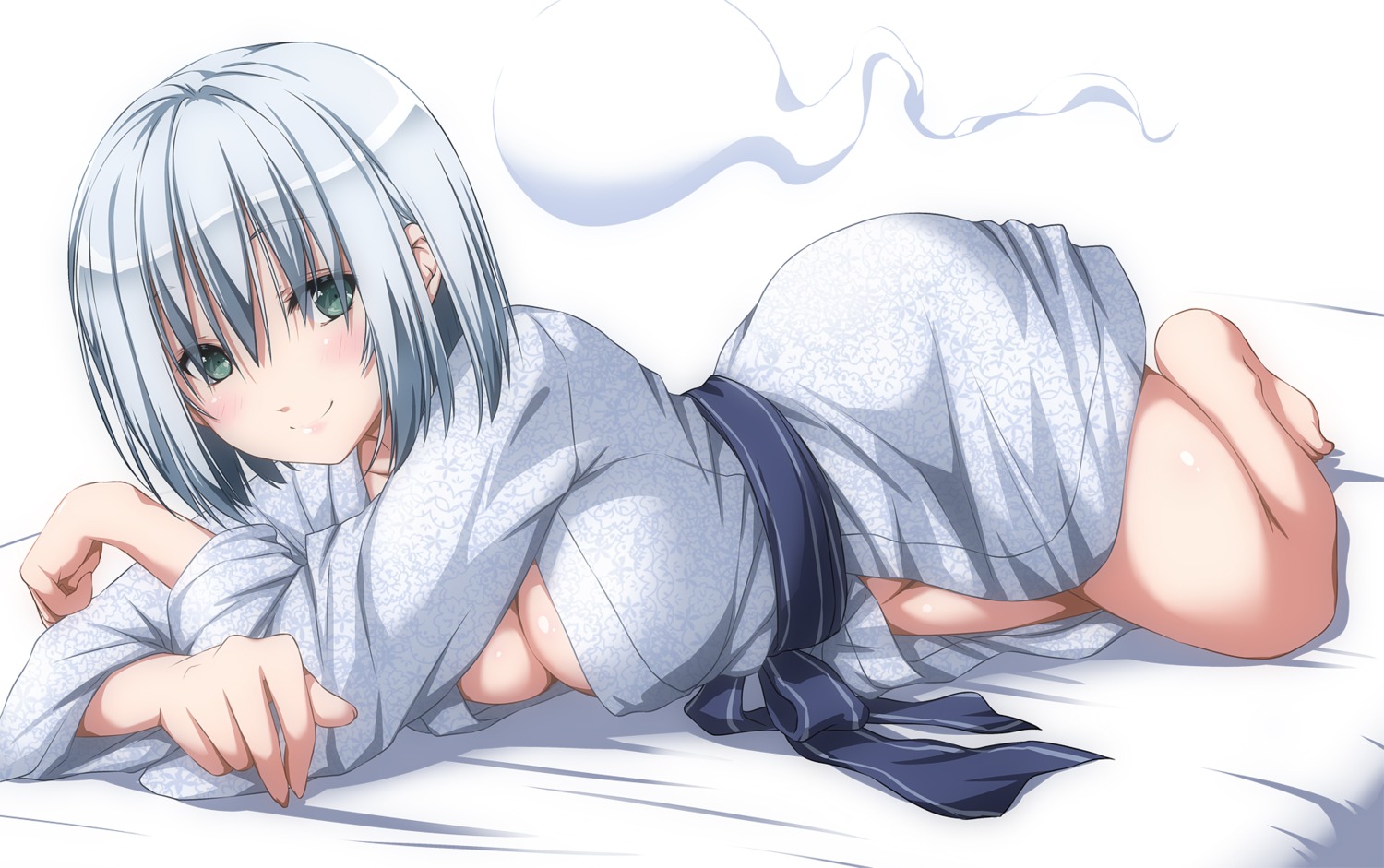 cleavage konpaku_youmu no_bra nopan nori_tamago open_shirt touhou yukata