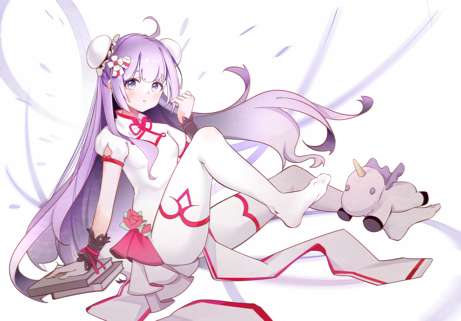 anthropomorphization azur_lane chinadress feet pantyhose pinkball unicorn_(azur_lane)