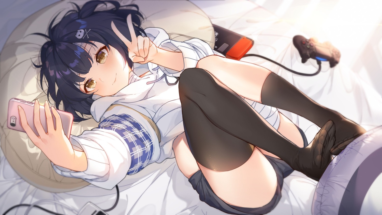 bandages feet shirt_lift slyvia thighhighs