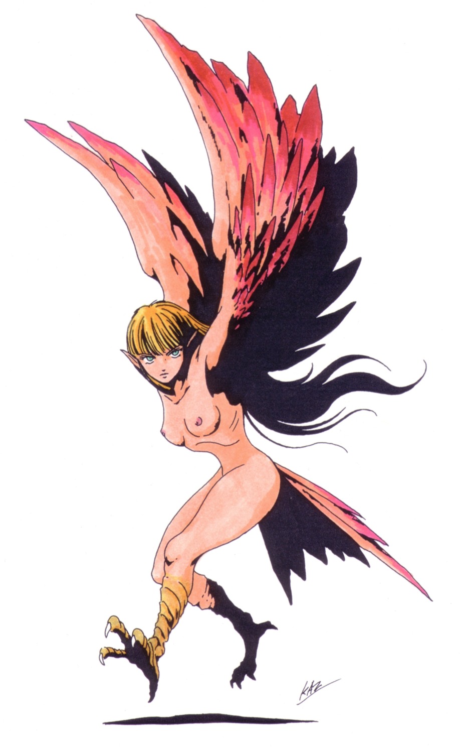 kaneko_kazuma megaten naked nipples shin_megami_tensei wings