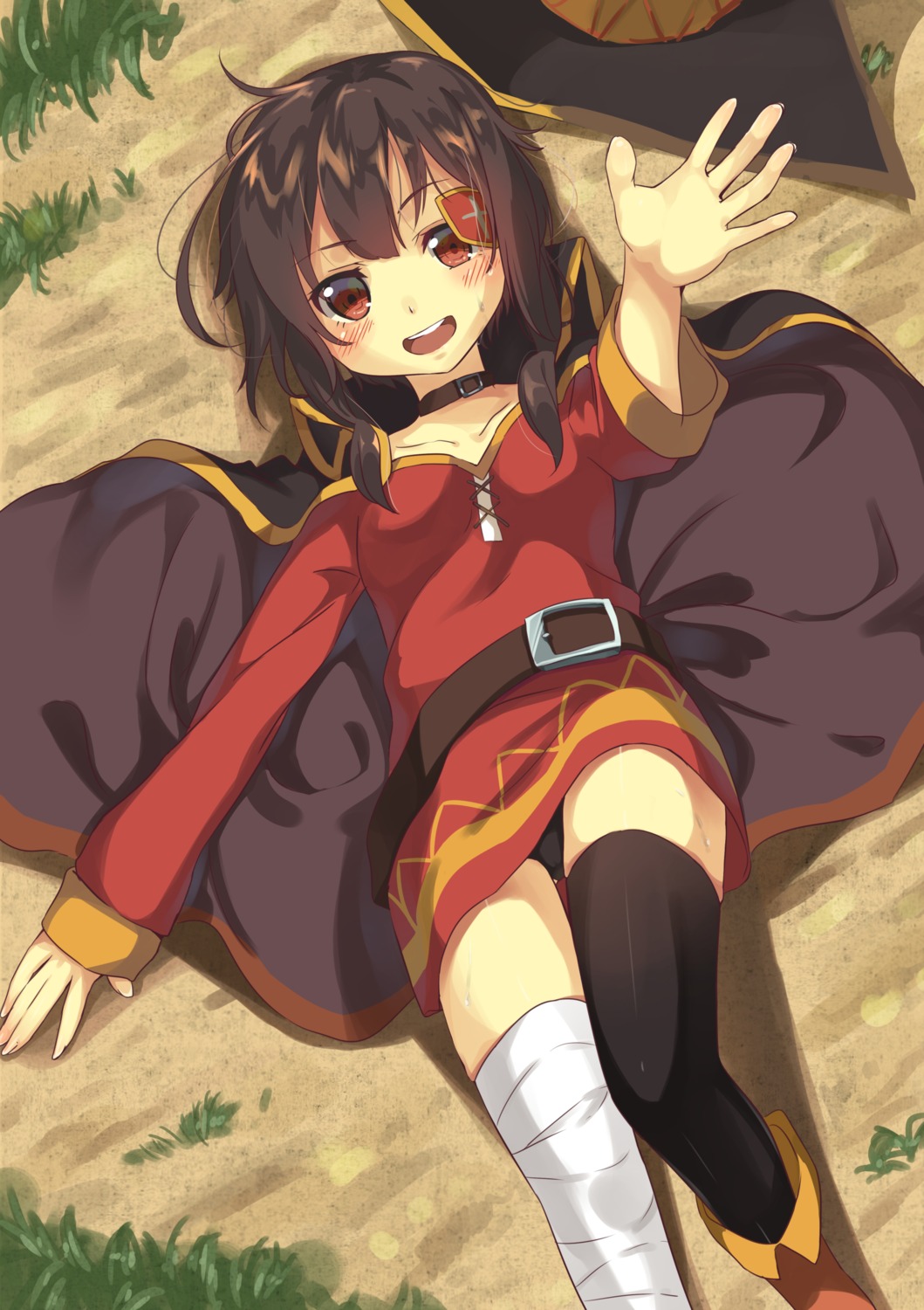 ayataka bandages dress kono_subarashii_sekai_ni_shukufuku_wo! megumin pantsu thighhighs