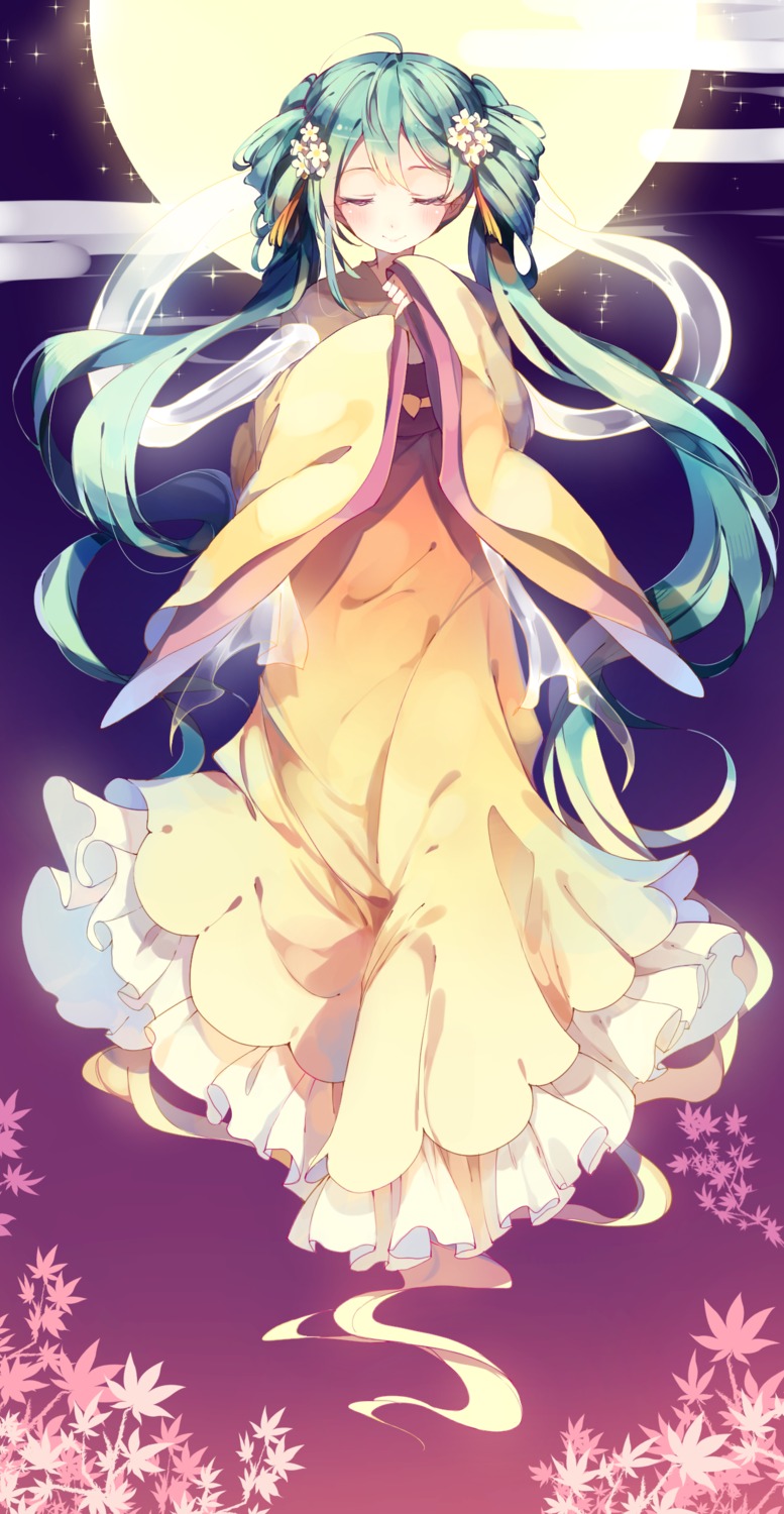 asian_clothes chuushuu_meigetsu_miku hatsune_miku shuzi vocaloid