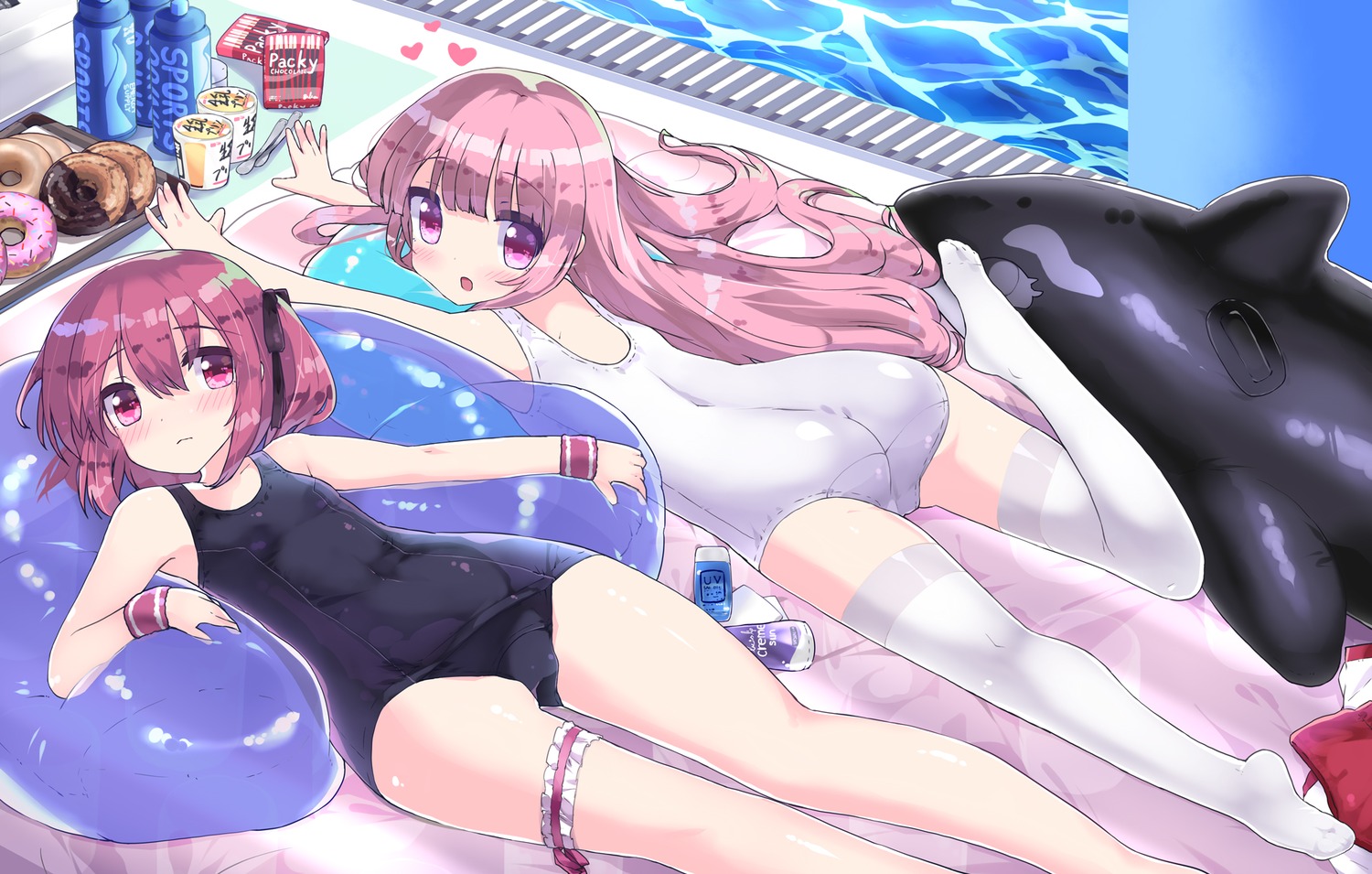 ass garter hakamada_hinata ktsecond minato_tomoka ro-kyu-bu! school_swimsuit swimsuits thighhighs