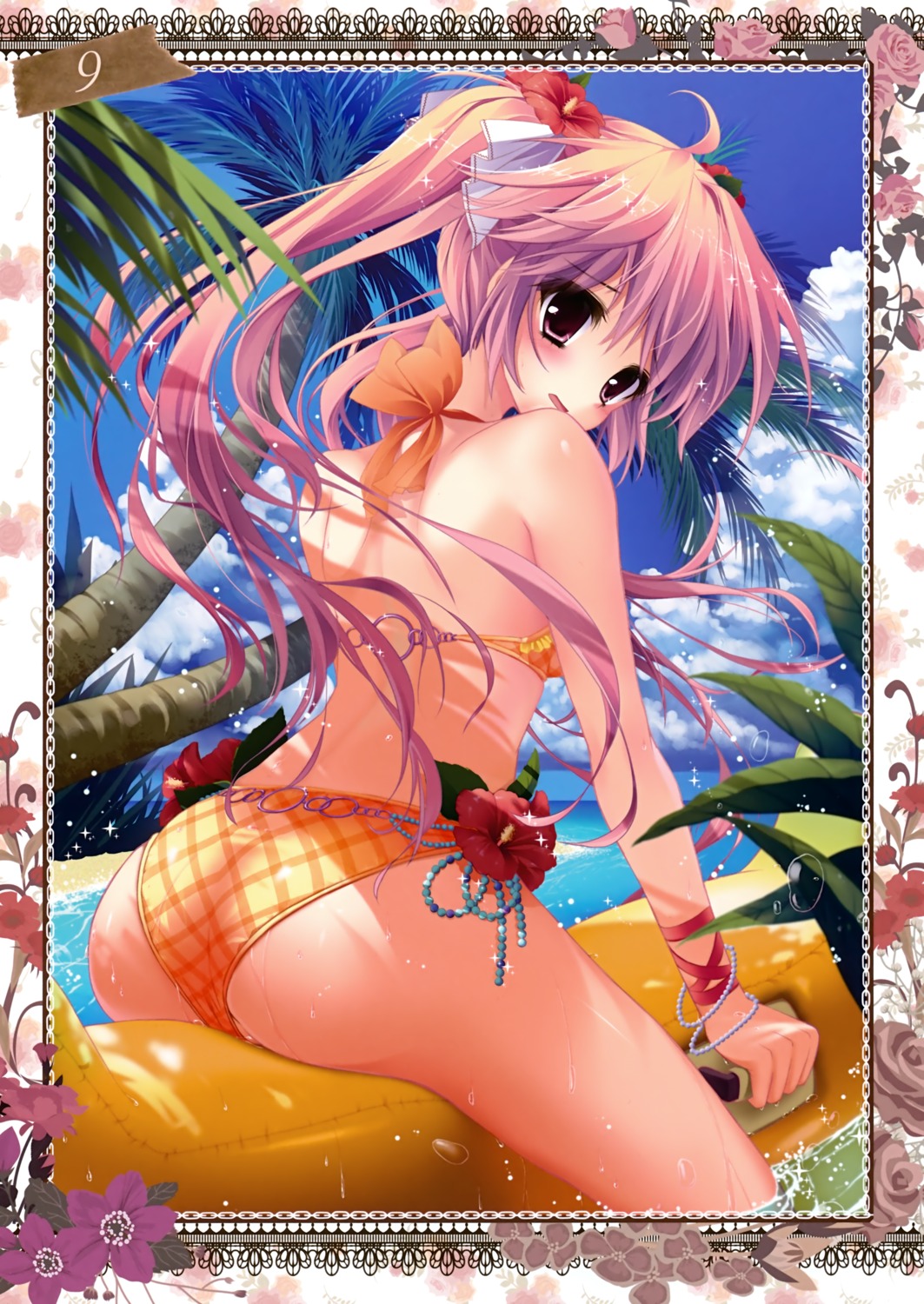 ame_zaiku ass bikini cameltoe pantsu shimapan shiramori_yuse swimsuits wet