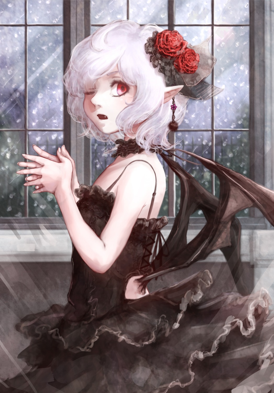 dress hoshibuchi pointy_ears remilia_scarlet touhou wings