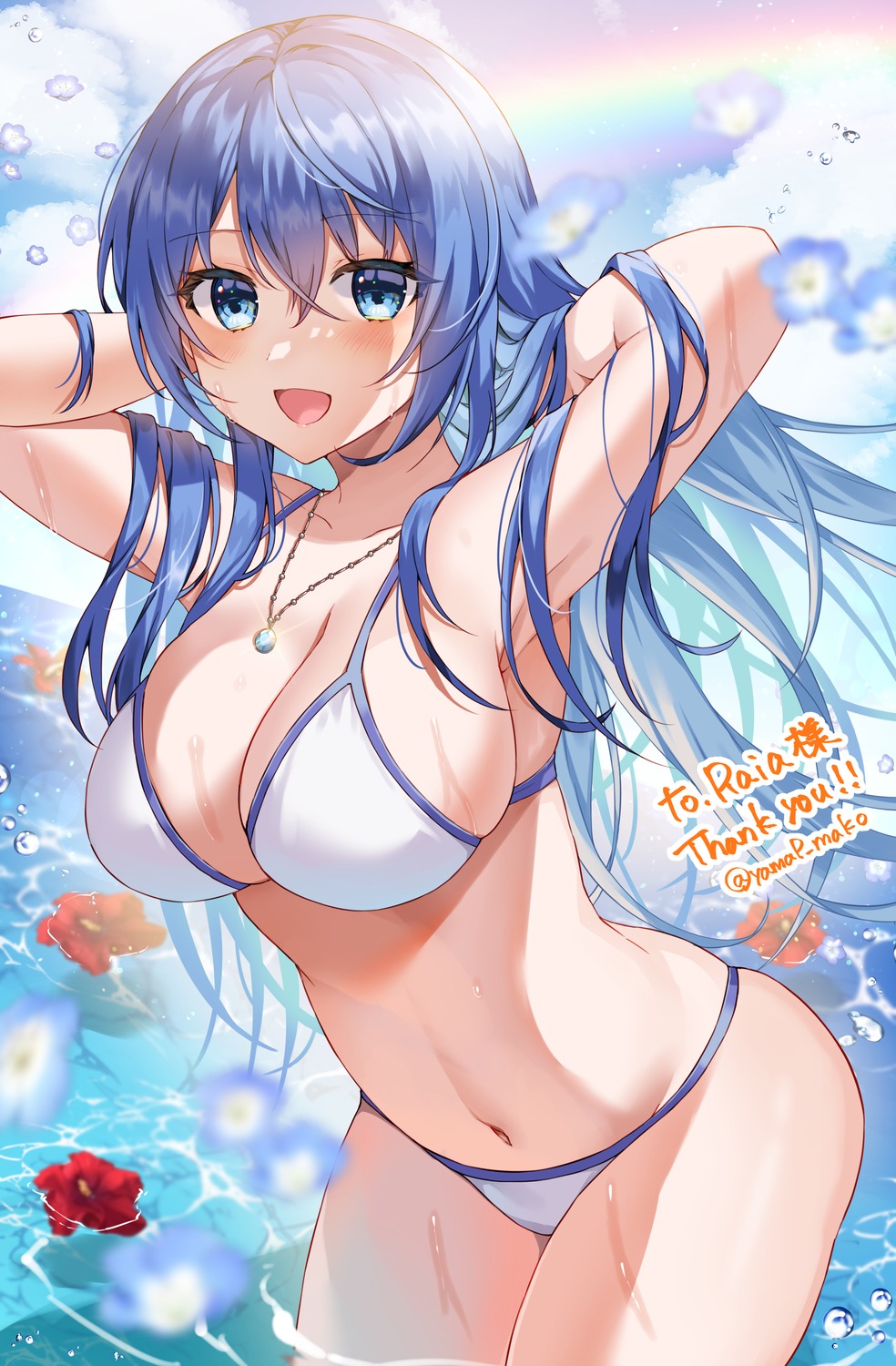 bikini swimsuits wet yam_(yamap_mako)