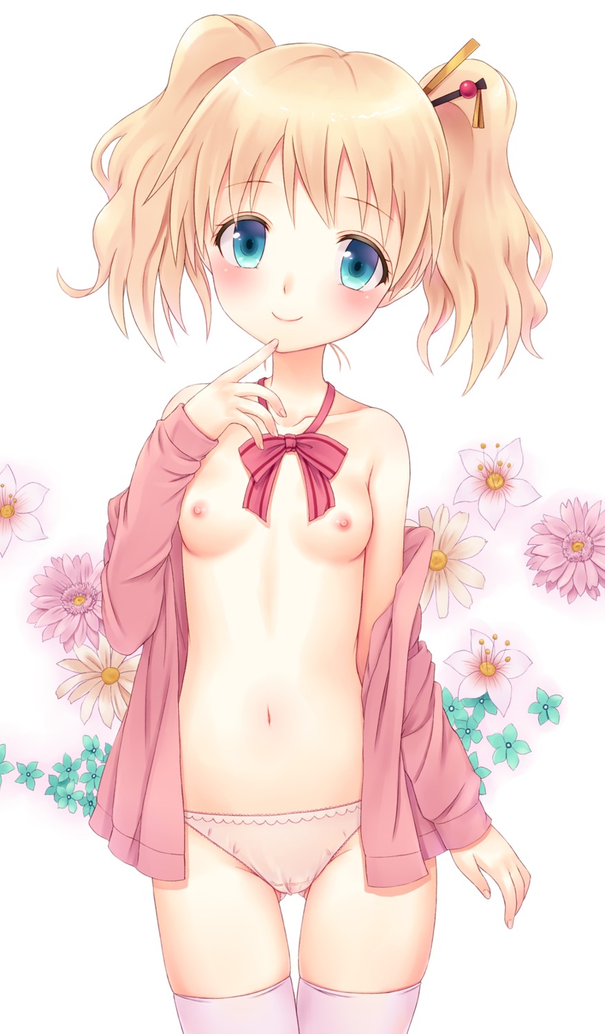 alice_cartelet breasts cameltoe kin-iro_mosaic loli n.g. nipples open_shirt pantsu thighhighs