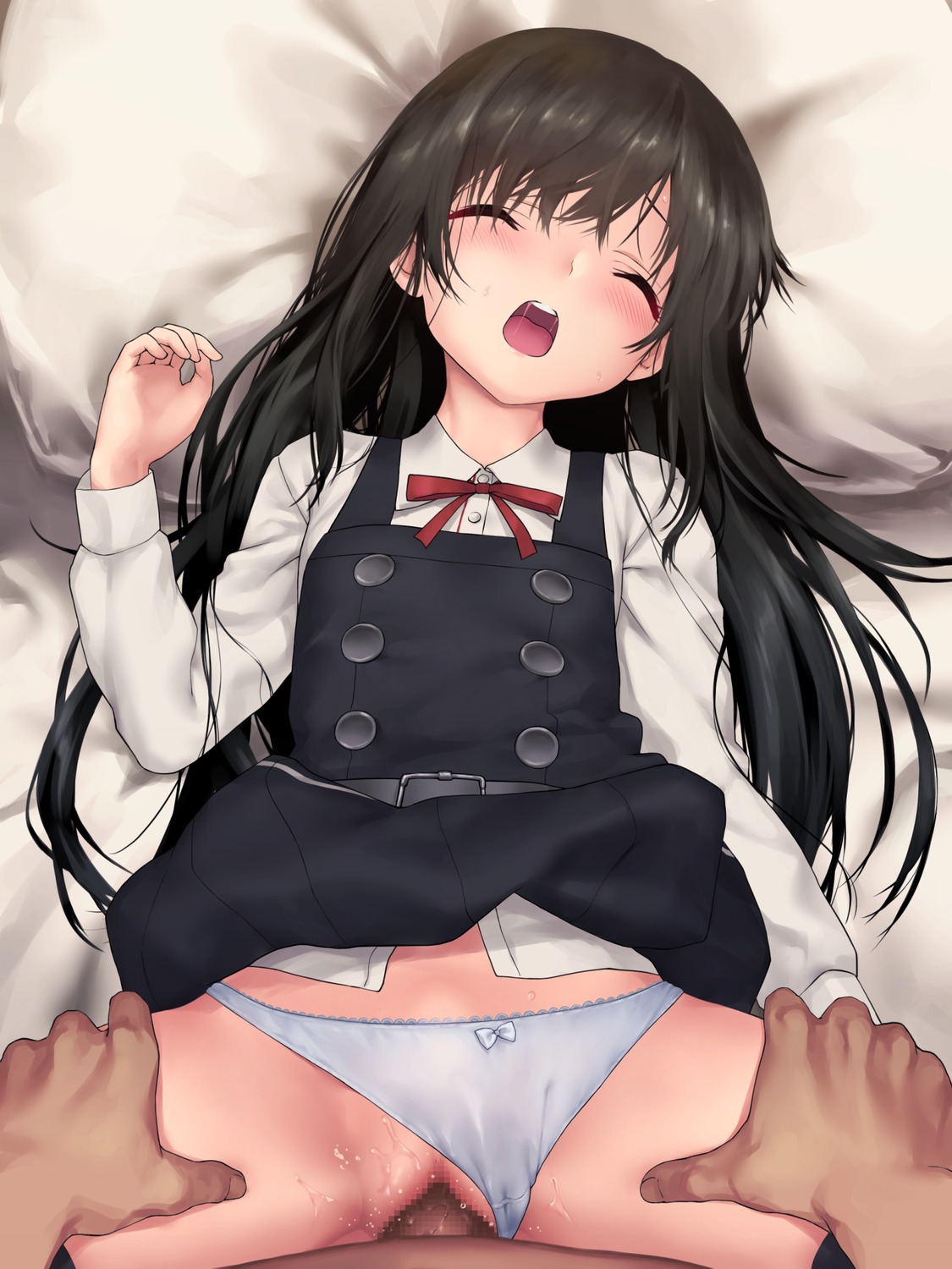 asashio_(kancolle) censored funitarefu kantai_collection loli pantsu panty_pull penis pussy pussy_juice seifuku sex skirt_lift thighhighs thong