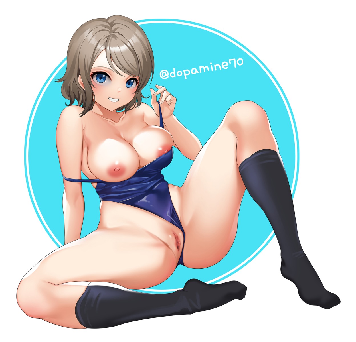 breasts censored dopamine70 love_live!_sunshine!! nipples pussy swimsuits undressing watanabe_you