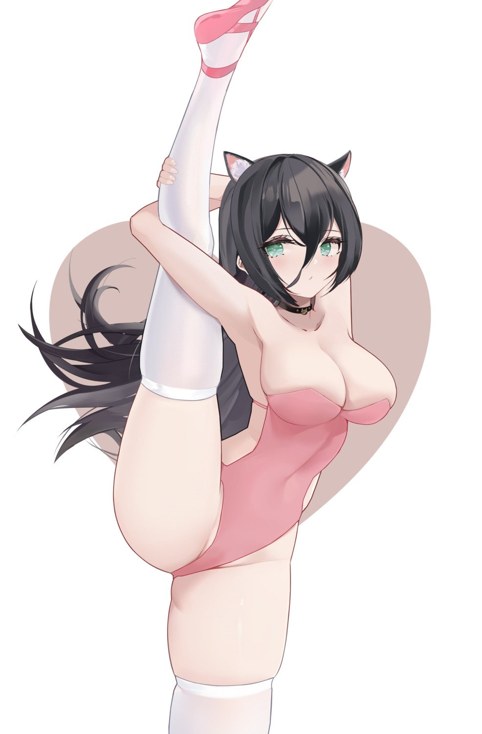 animal_ears leotard nekomimi no_bra thighhighs yuuraku_yuraku