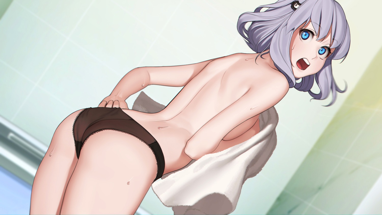 aconitea ass breast_hold game_cg onii-chan_asobo pantsu topless
