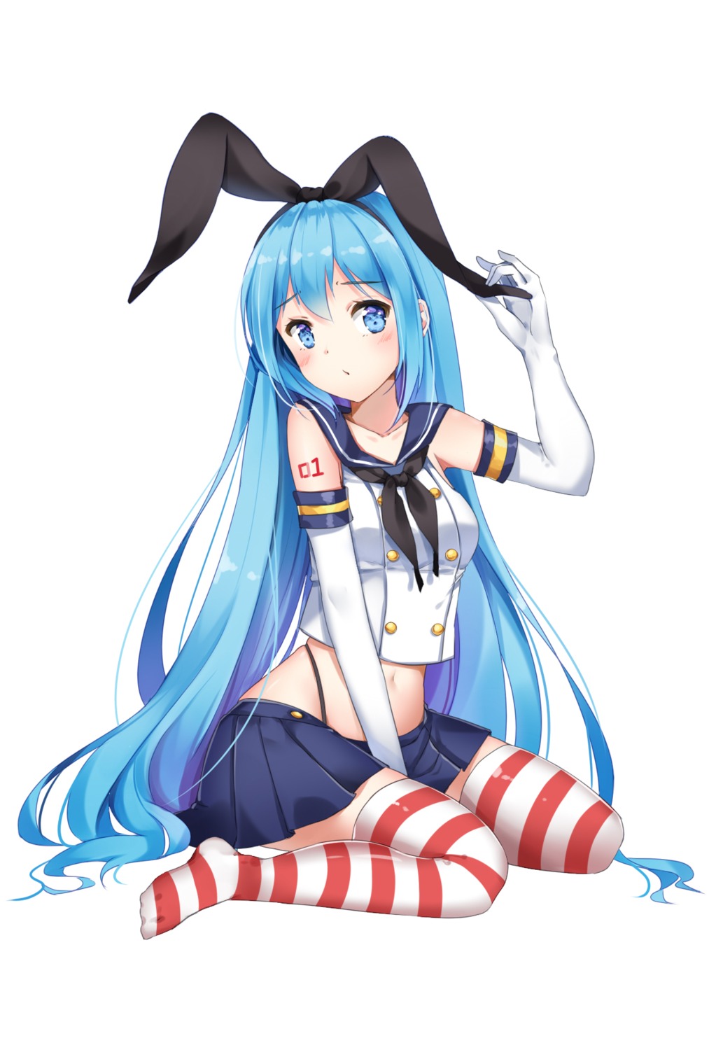 cosplay douyacai hatsune_miku kantai_collection shimakaze_(kancolle) tattoo thighhighs thong vocaloid