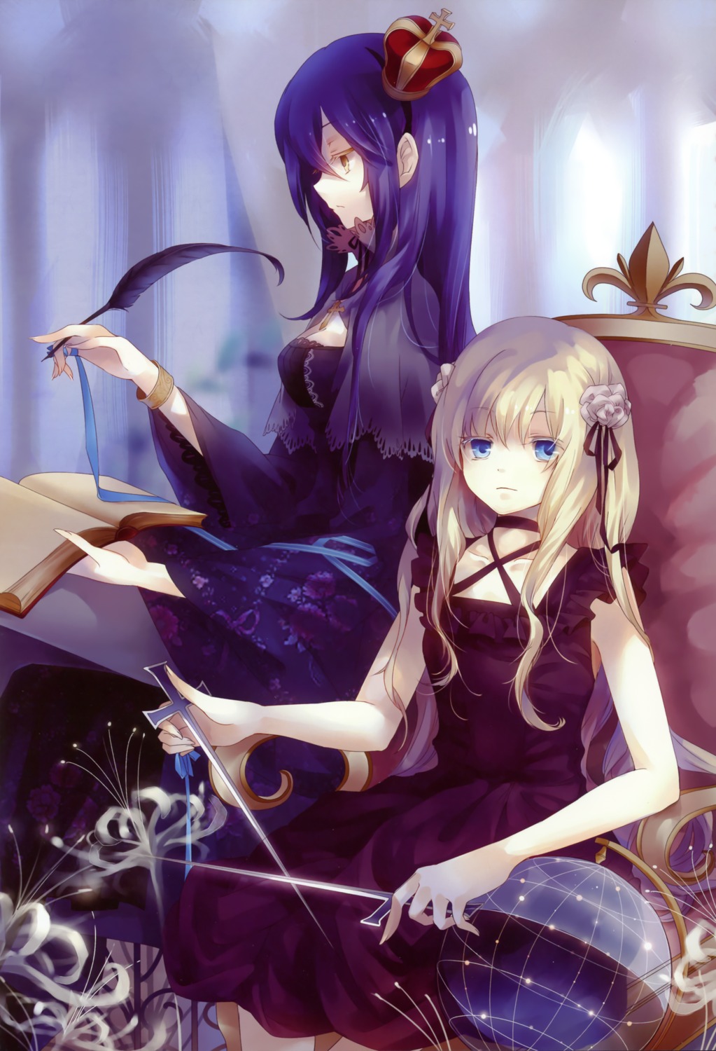 cleavage dhiea dhiea_seville dress gothic_lolita lolita_fashion moe_shoujo_ryouiki pause sin_(pause) sword