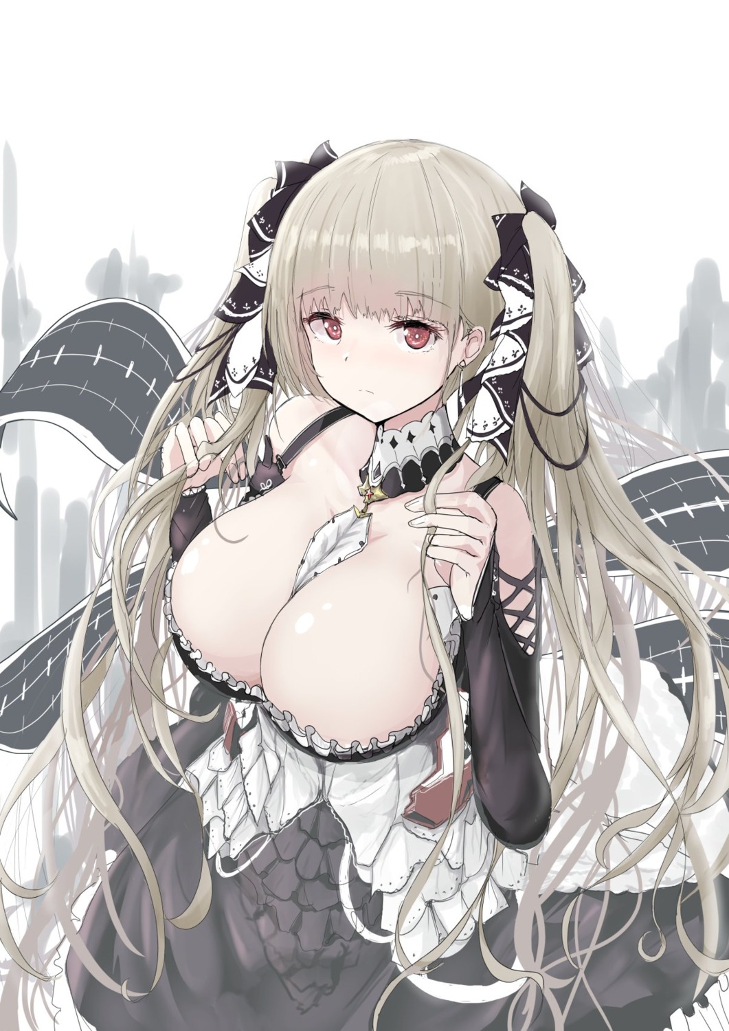 azur_lane formidable_(azur_lane) gothic_lolita lolita_fashion no_bra open_shirt take_(trude1945oneetyan)