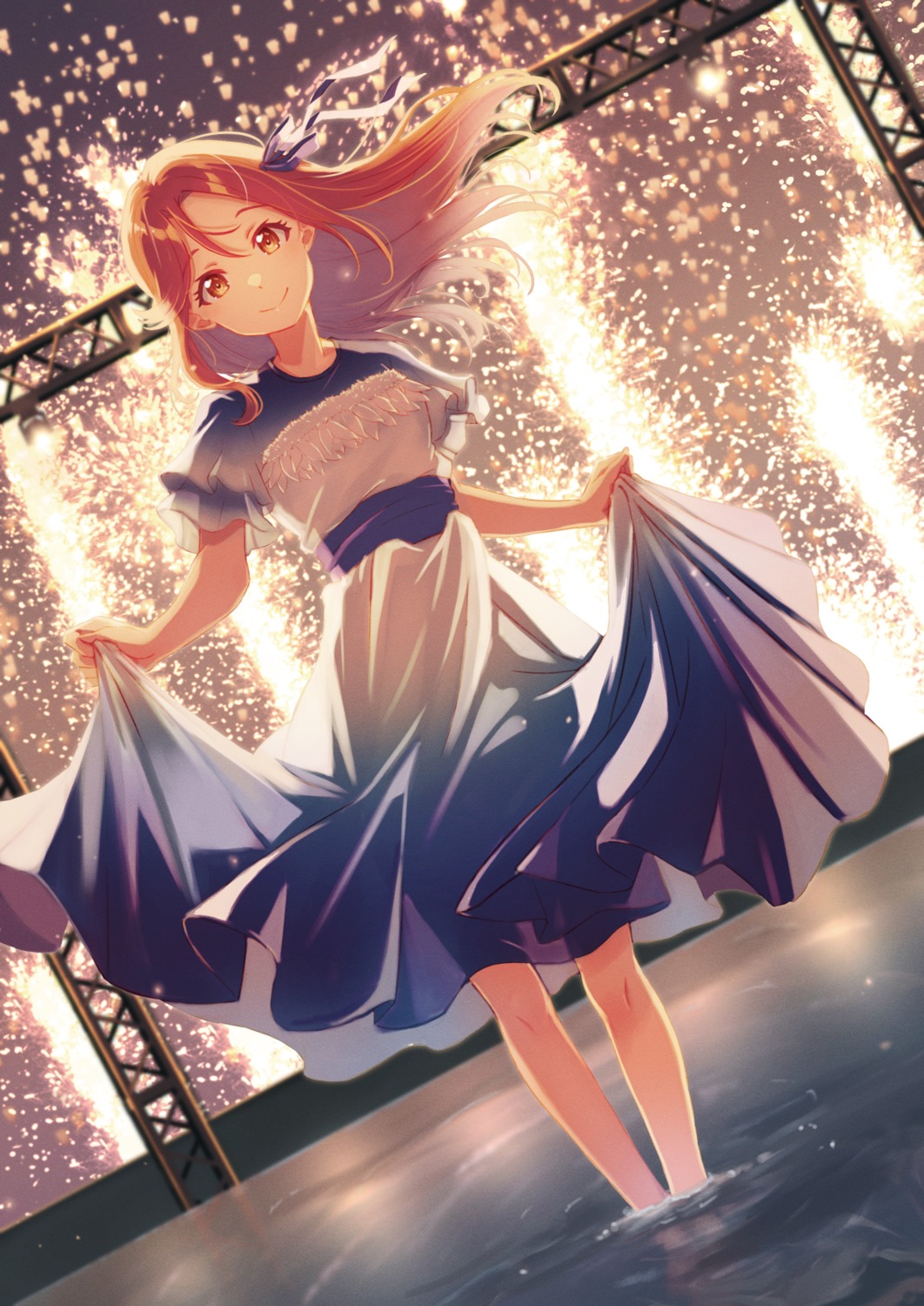 dress love_live!_sunshine!! macken sakurauchi_riko skirt_lift wet