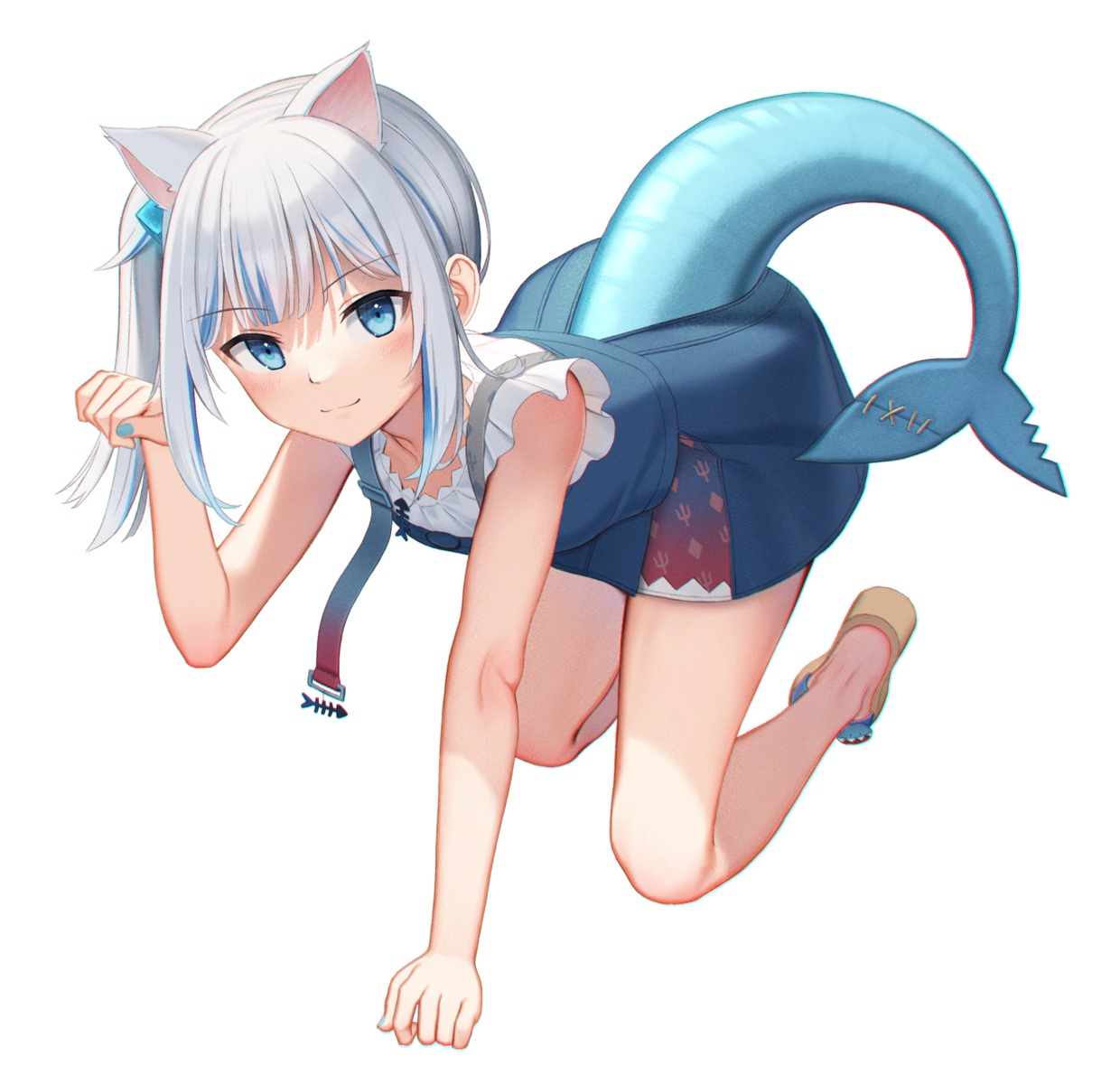 animal_ears gawr_gura hololive hololive_english kep_(ahokep) nekomimi tail