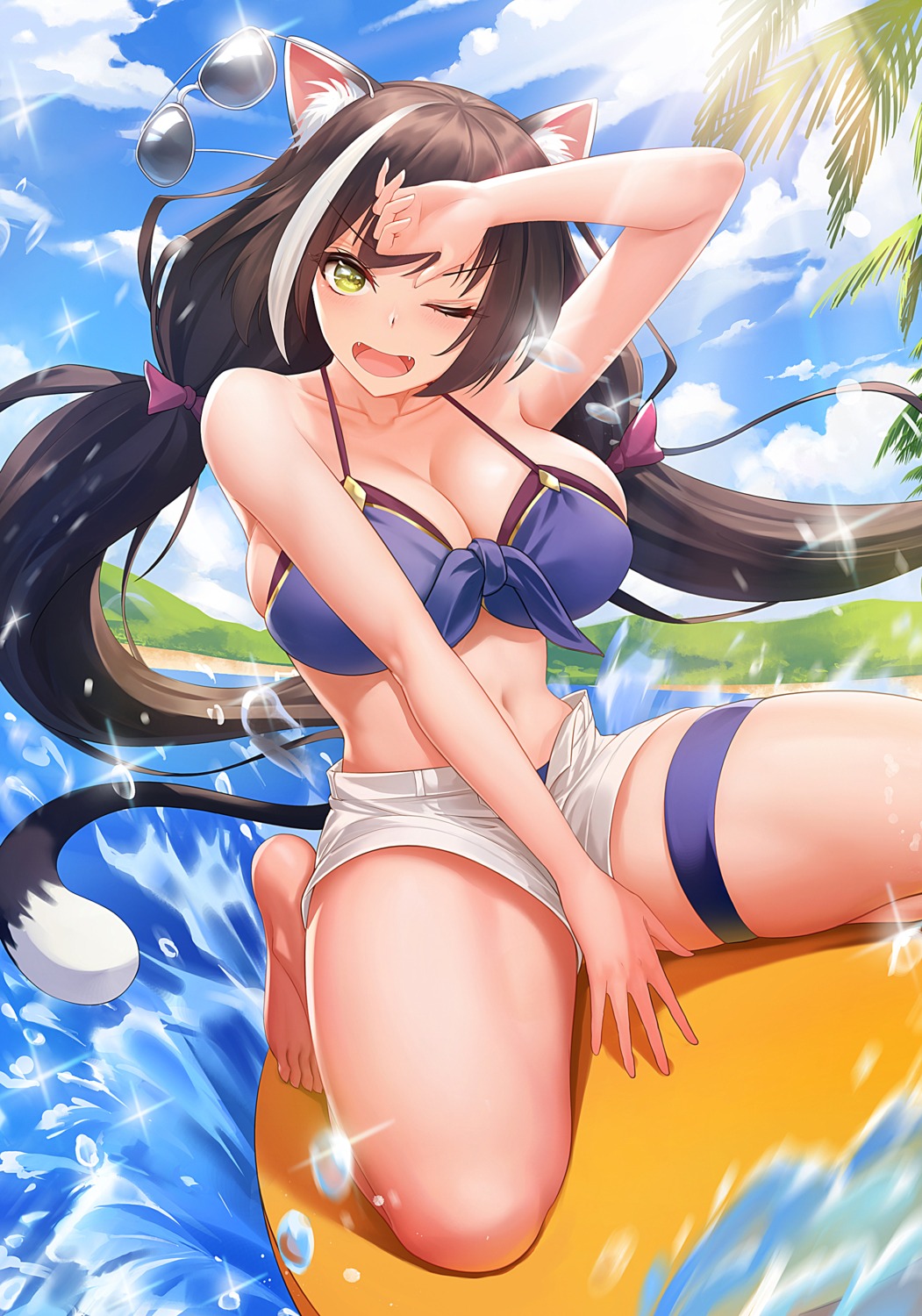 animal_ears cleavage garter karyl_(princess_connect) kyoumaz megane nekomimi princess_connect princess_connect!_re:dive tail