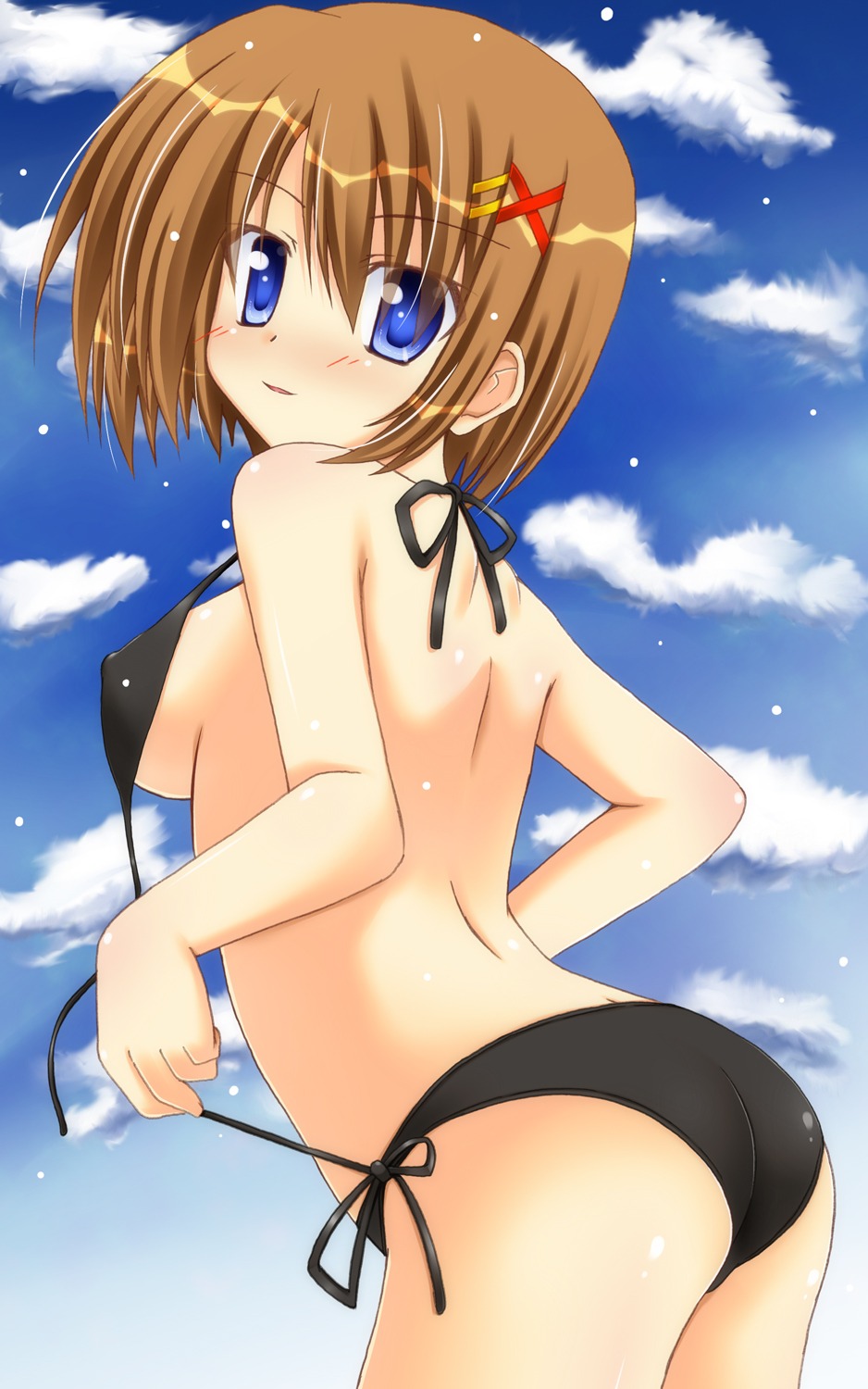 bikini erect_nipples lask mahou_shoujo_lyrical_nanoha mahou_shoujo_lyrical_nanoha_a's swimsuits undressing yagami_hayate