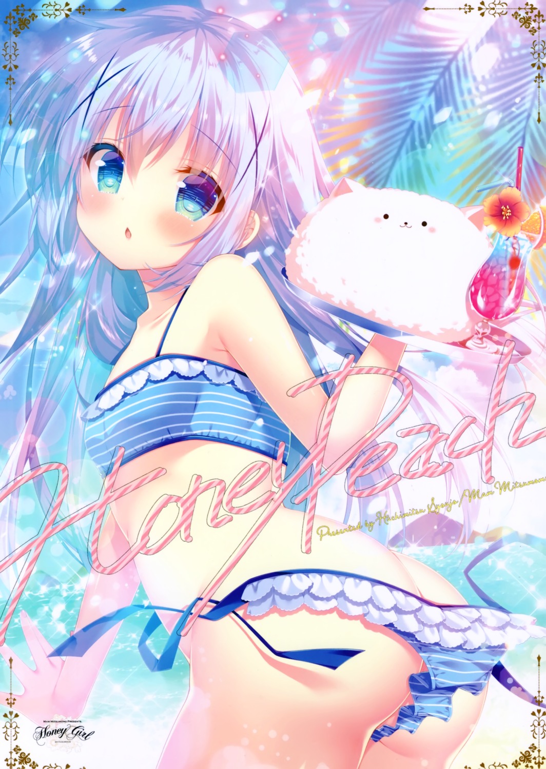 ass bikini gochuumon_wa_usagi_desu_ka? hachimitsu_shoujo kafuu_chino loli mitsumomo_mamu swimsuits tippy_(gochuumon_wa_usagi_desu_ka?) wardrobe_malfunction