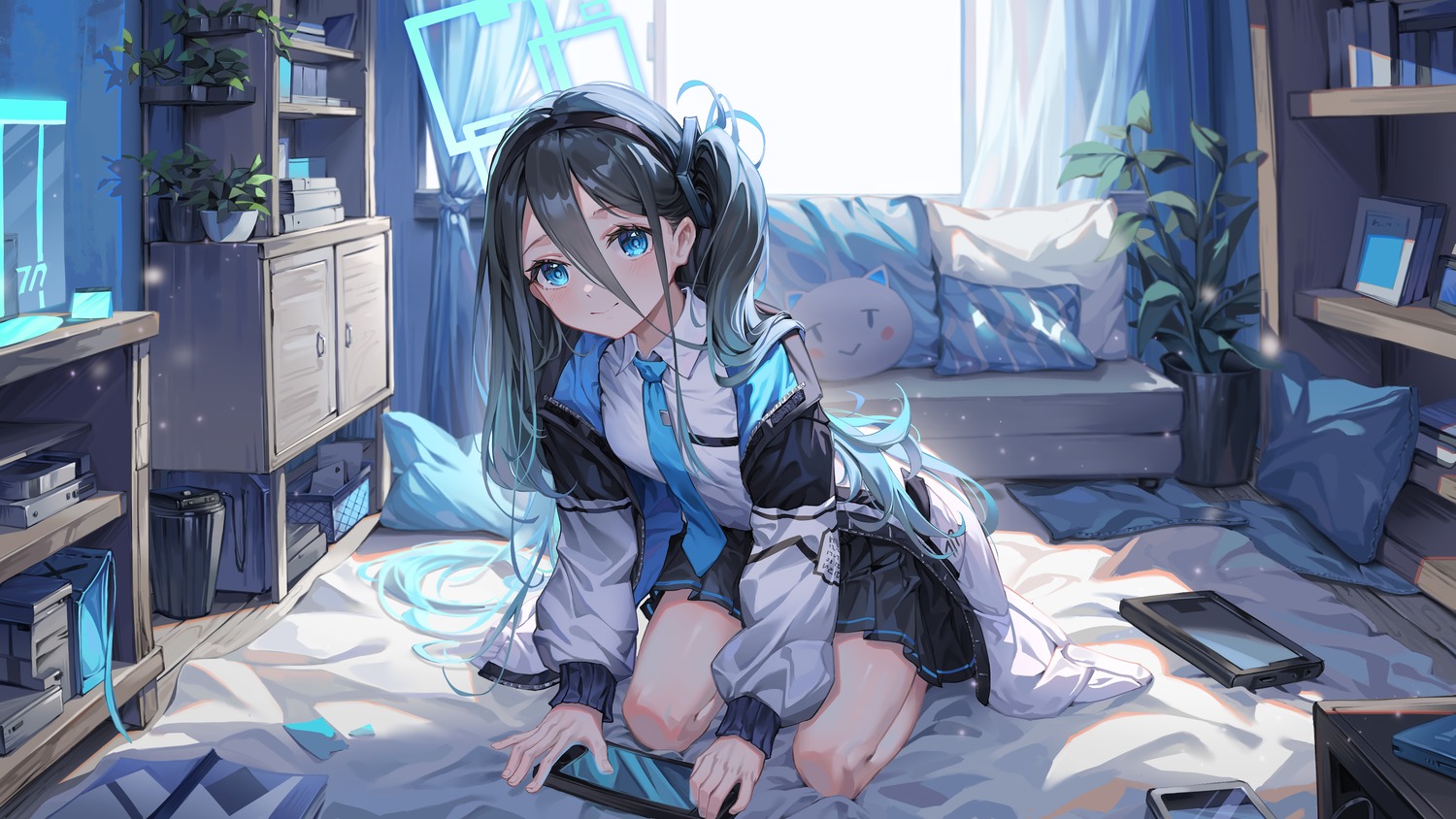 al_guang blue_archive halo seifuku tendou_arisu wallpaper