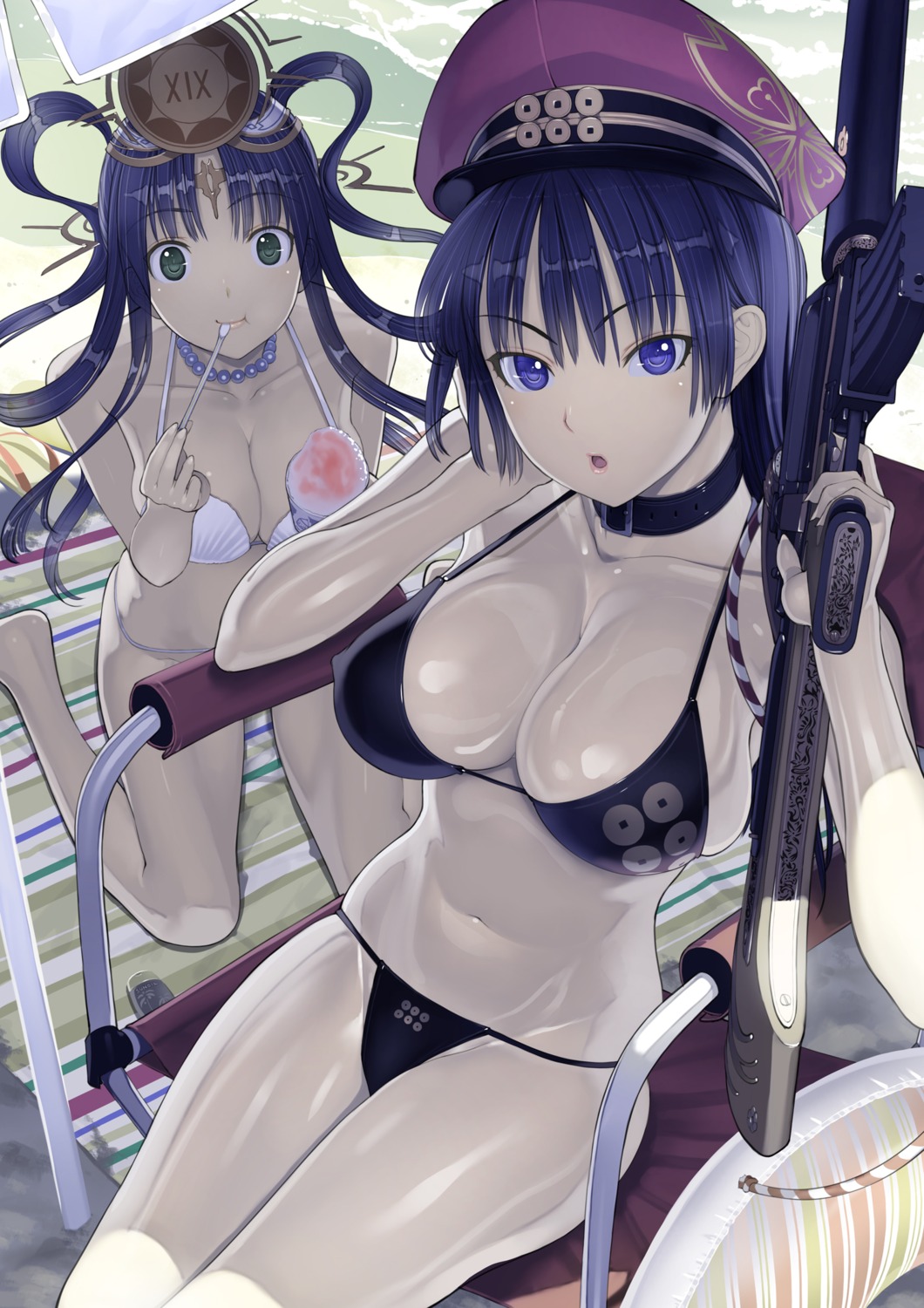 bikini cleavage erect_nipples gun nakaba_reimei swimsuits