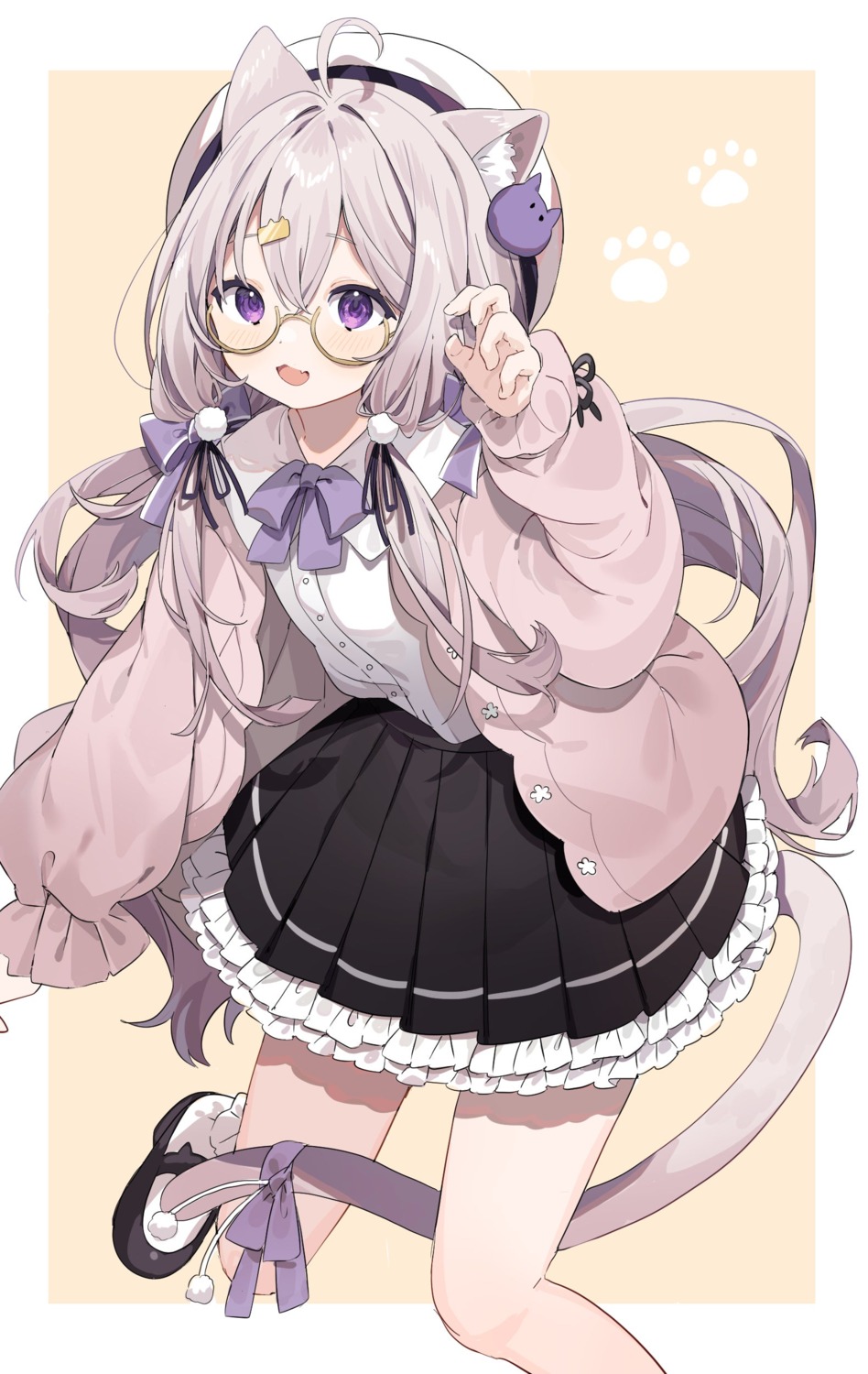 animal_ears inu_(puputizy) megane nekomimi sweater tail