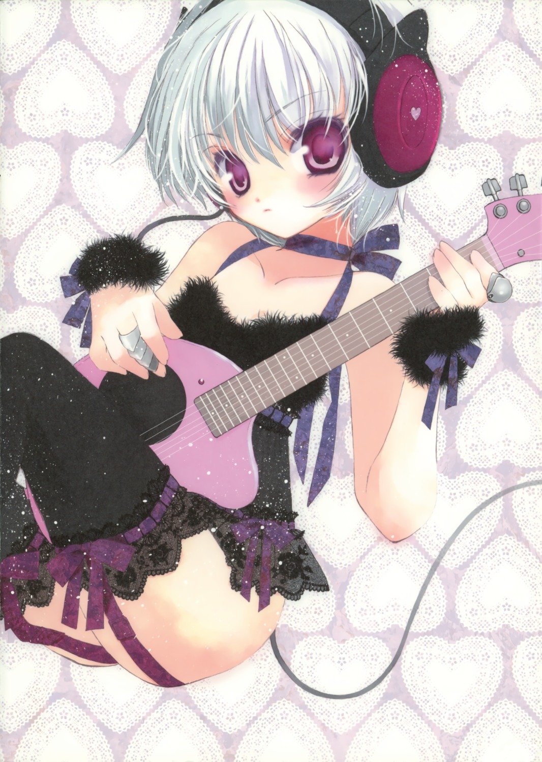 detexted fixed guitar hato_no_tamago headphones rami stockings thighhighs