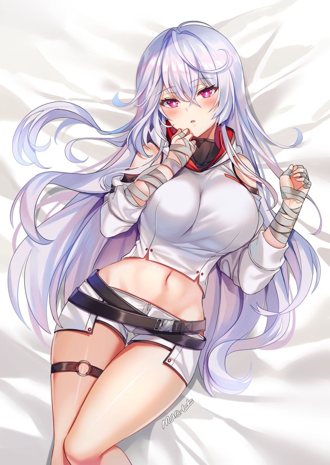 bandages breast_hold closers garter maett mirae_(closers)