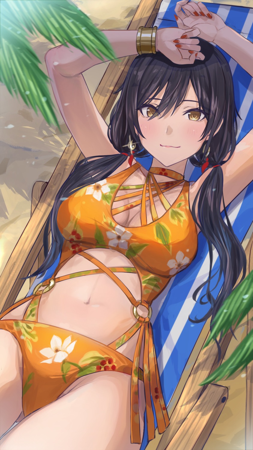 cleavage eno_(joqeve) shirase_sakuya swimsuits the_idolm@ster the_idolm@ster_shiny_colors