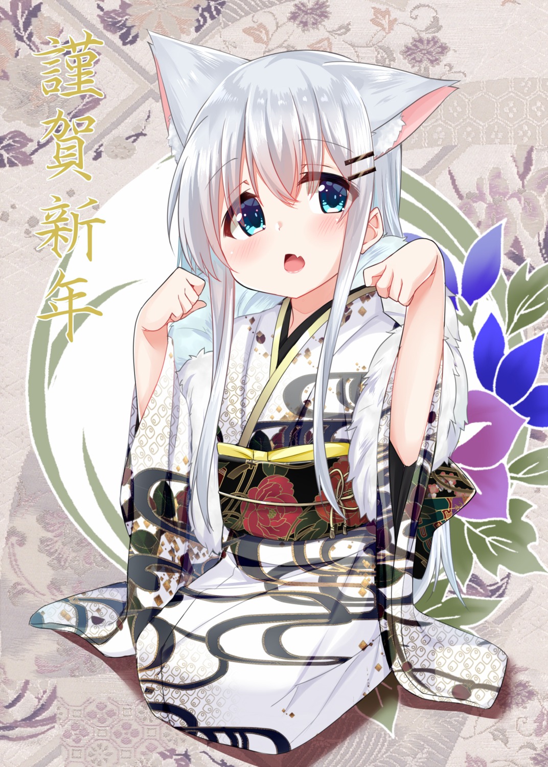 animal_ears cacao_(cacao0809) kimono