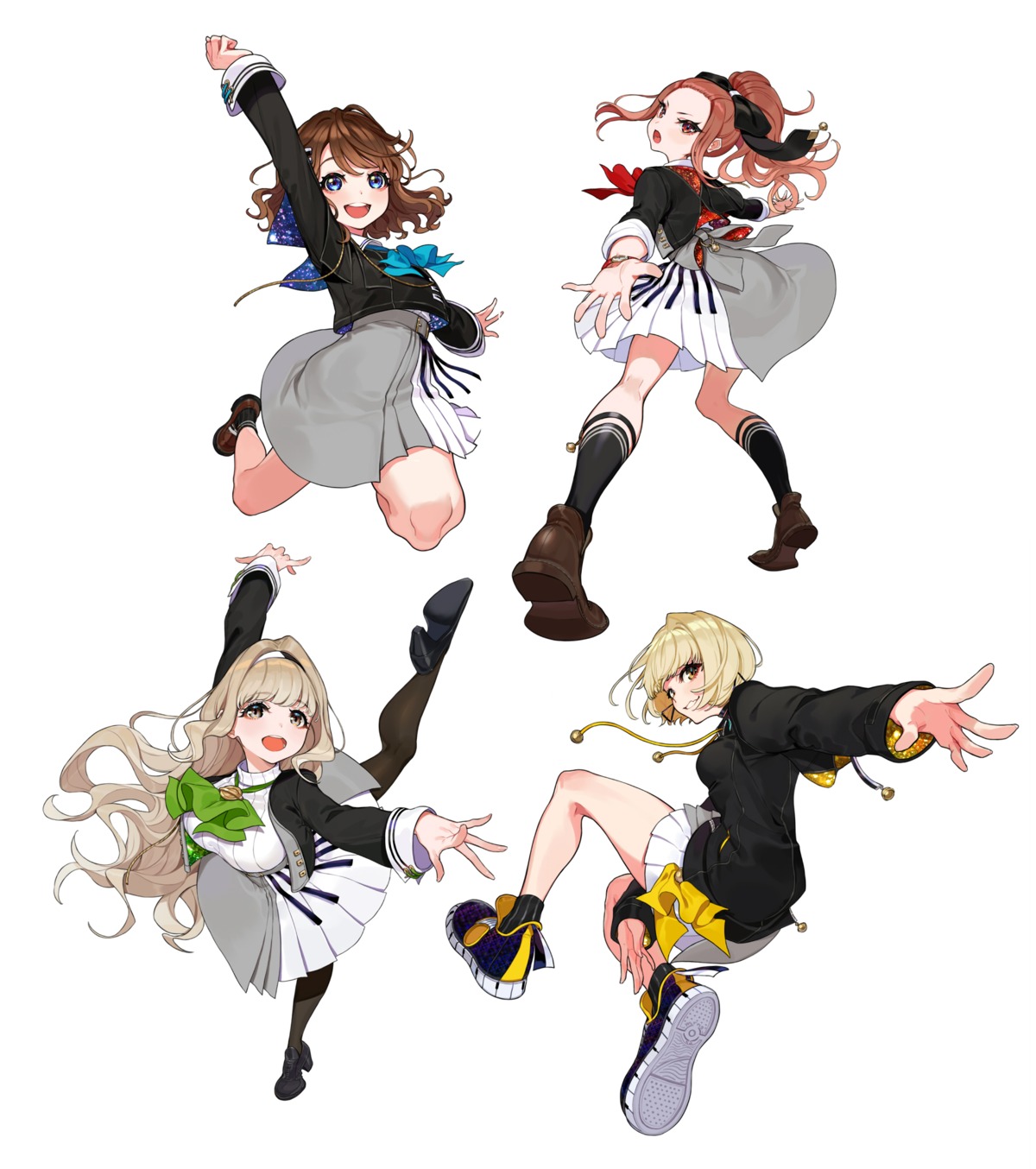 heels kaname_mahiro marinasu_channel otonoha_naho pantyhose seifuku suzuna_subaru touma_rin yuu_(higashi_no_penguin)