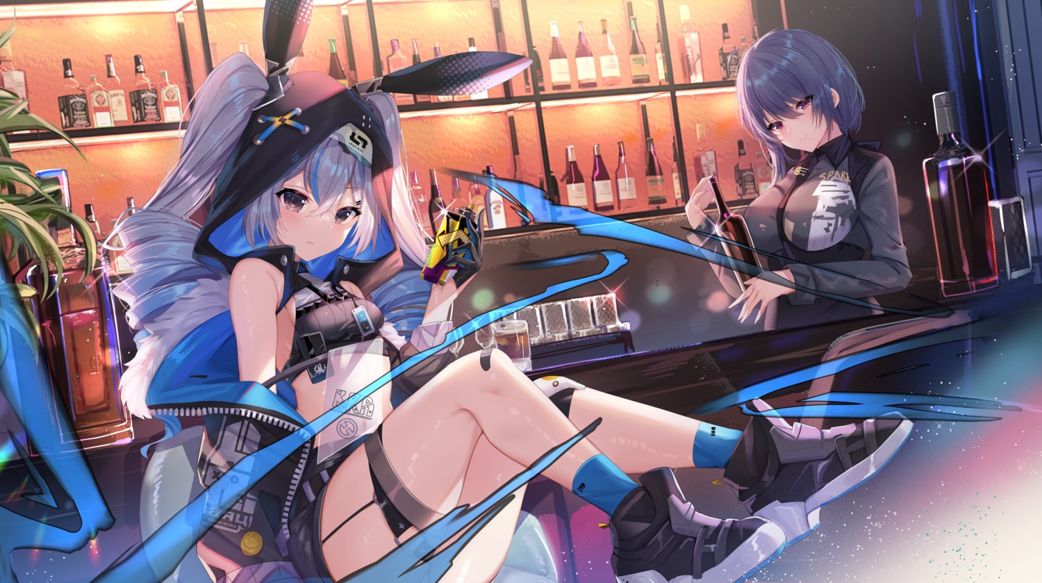 animal_ears bandaid benghuai_xueyuan bronya_zaychik bunny_ears garter honkai_impact raven_(honkai_impact_3rd) shanguier