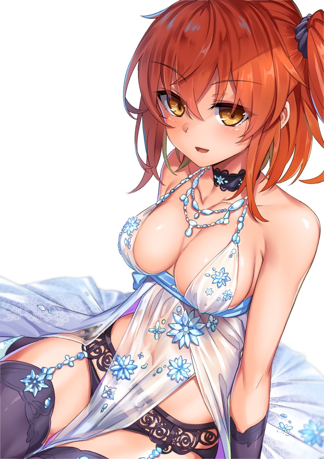 artoria_pendragon_alter_(fate/grand_order) cosplay duplicate fate/grand_order fujimaru_ritsuka_(female) garter_belt lingerie no_bra pantsu see_through shuutou_haruka stockings thighhighs