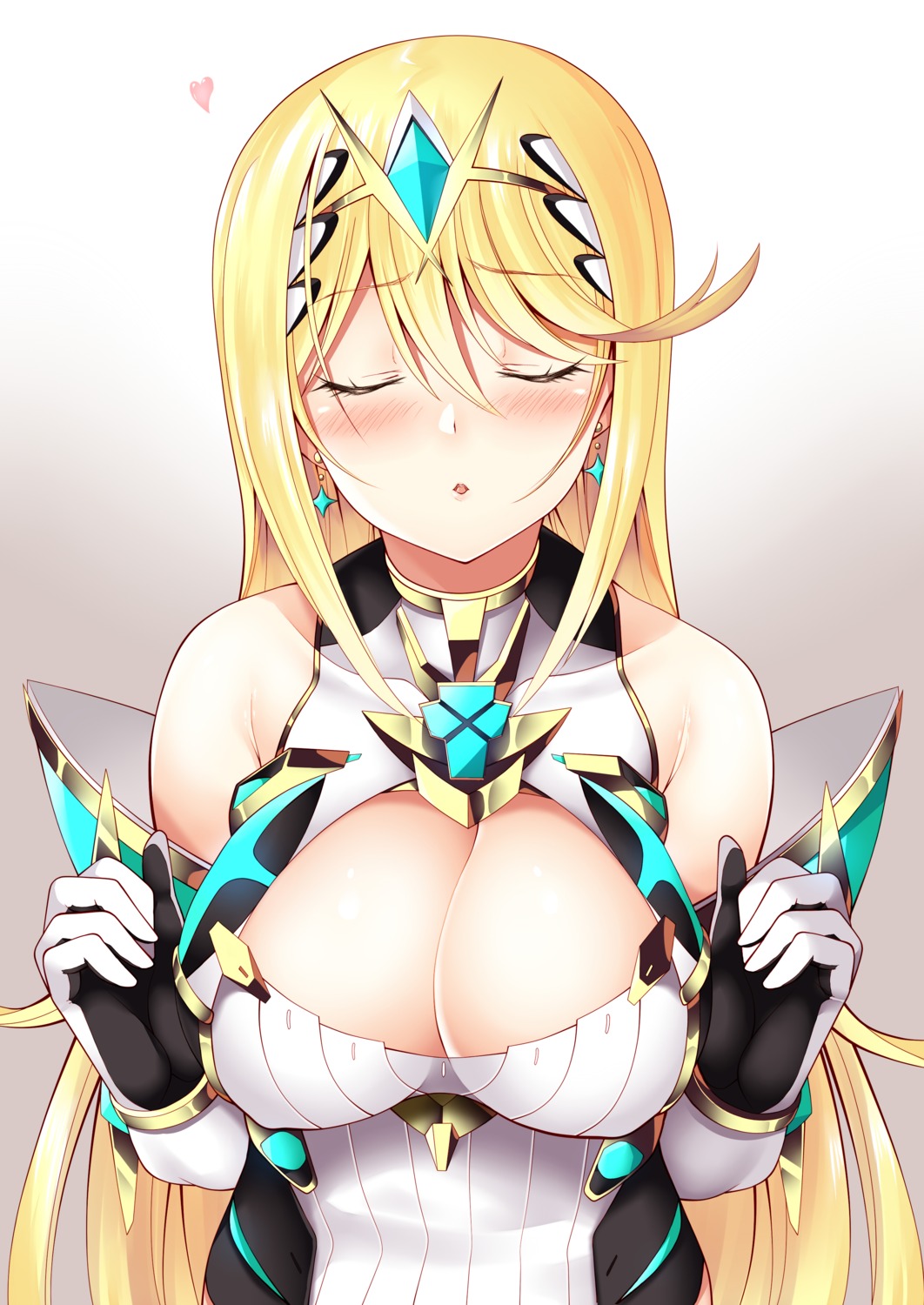 cleavage daive erect_nipples hikari_(xenoblade_2) no_bra xenoblade xenoblade_chronicles_2