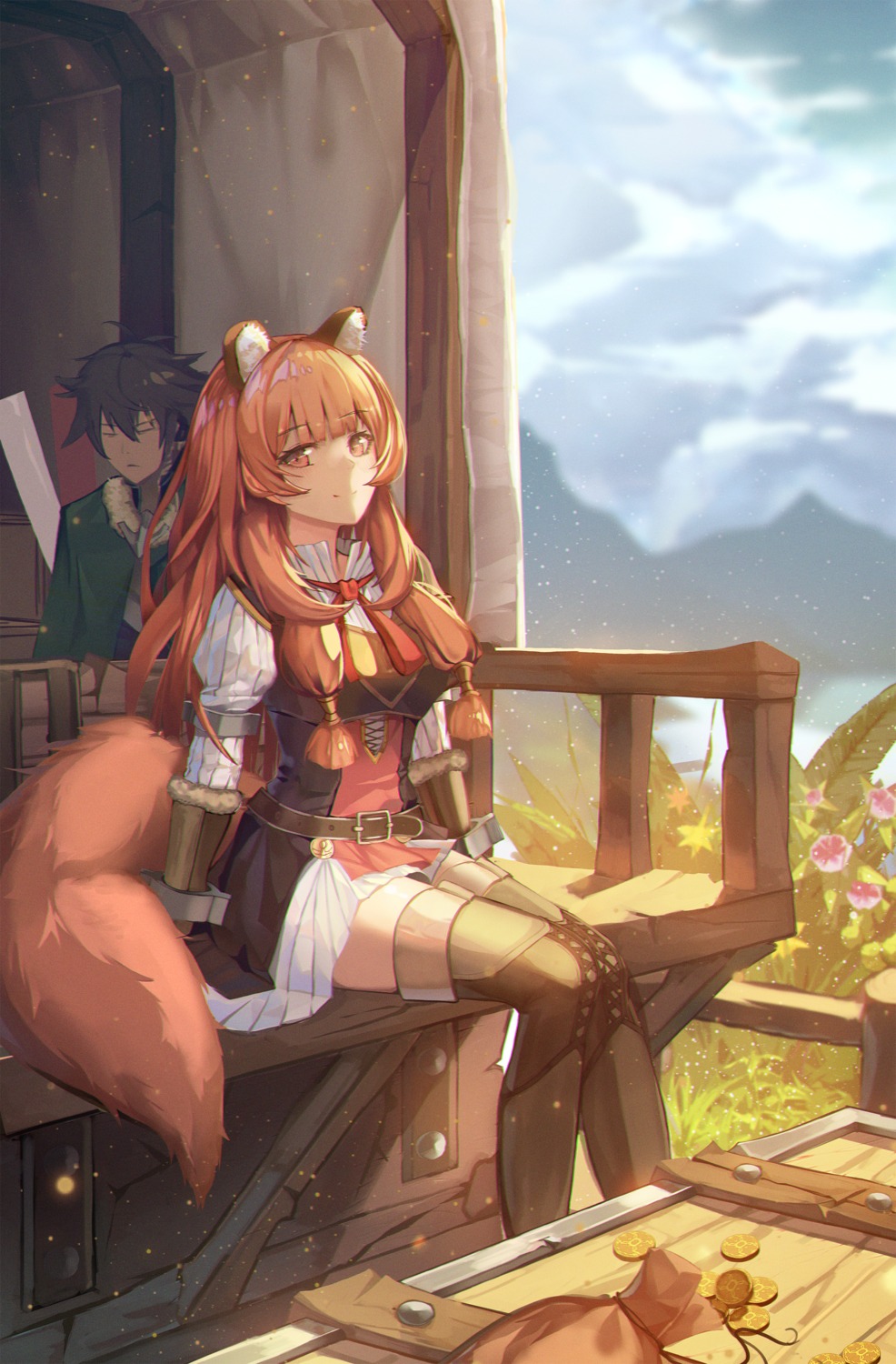 animal_ears iwatani_naofumi nomen raphtalia tail tate_no_yuusha_no_nariagari thighhighs