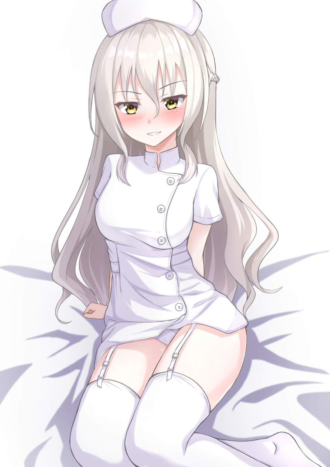 gungun_(hakutou7887) nurse pantsu skirt_lift stockings thighhighs