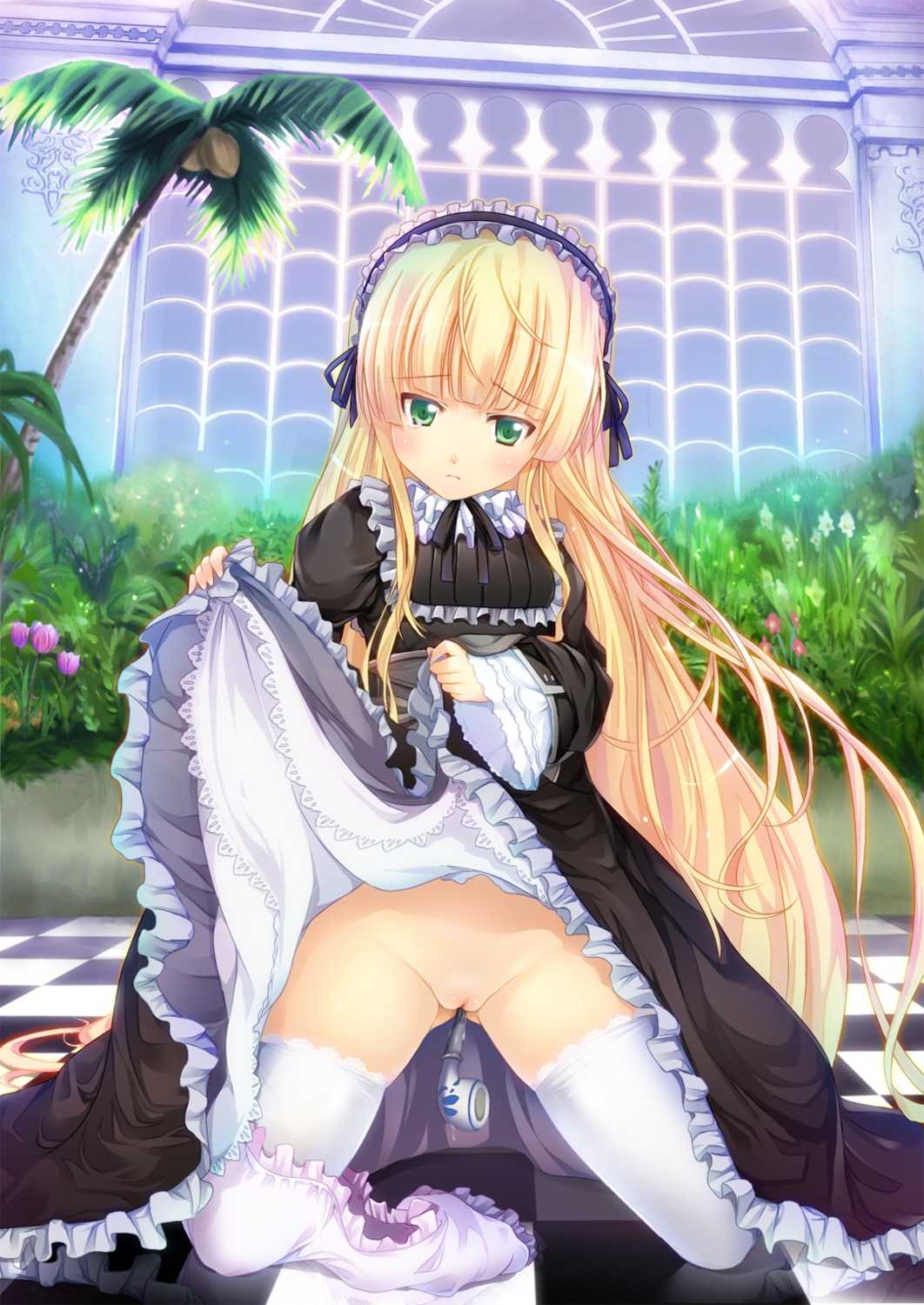bloomers gosick loli lolita_fashion panty_pull pussy skirt_lift thighhighs tomusooya uncensored victorica_de_broix
