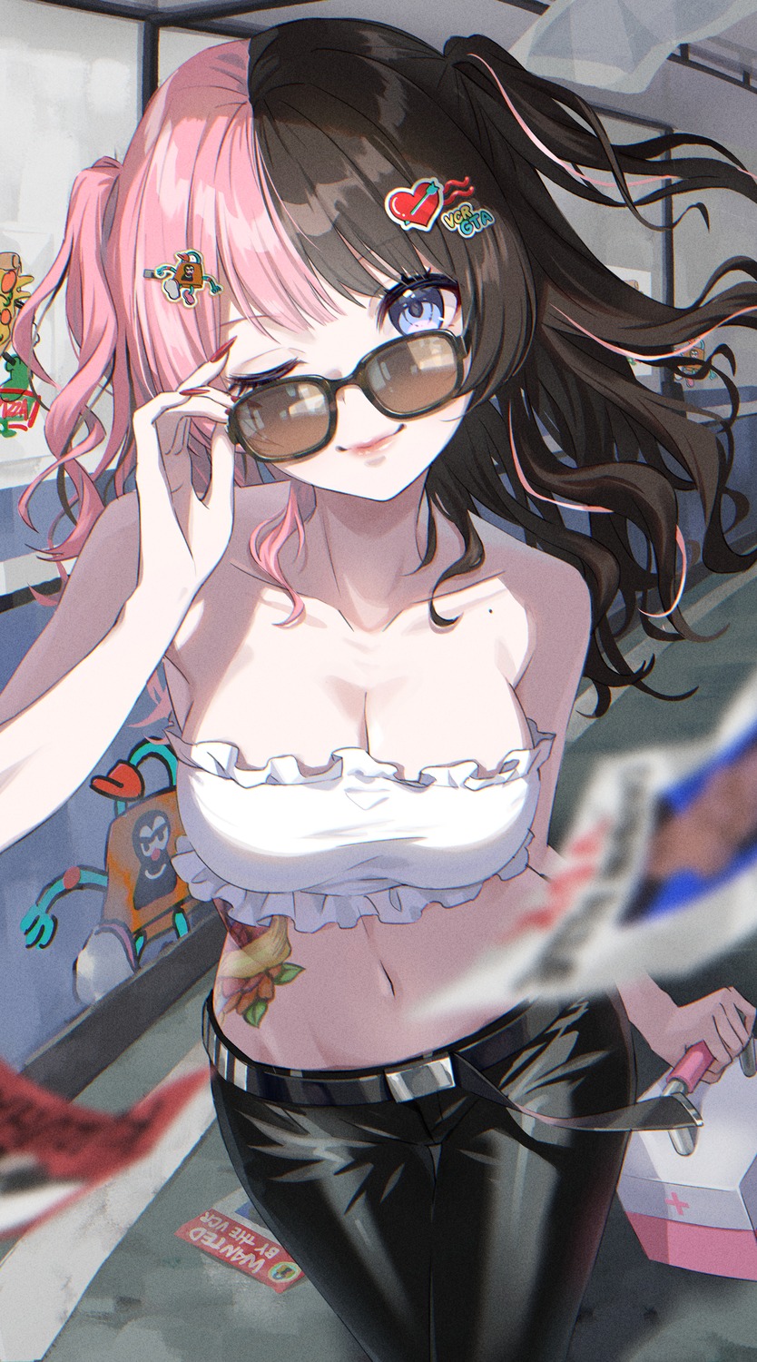 iris_black_games megane momoimon no_bra tachibana_hinano tattoo vspo!