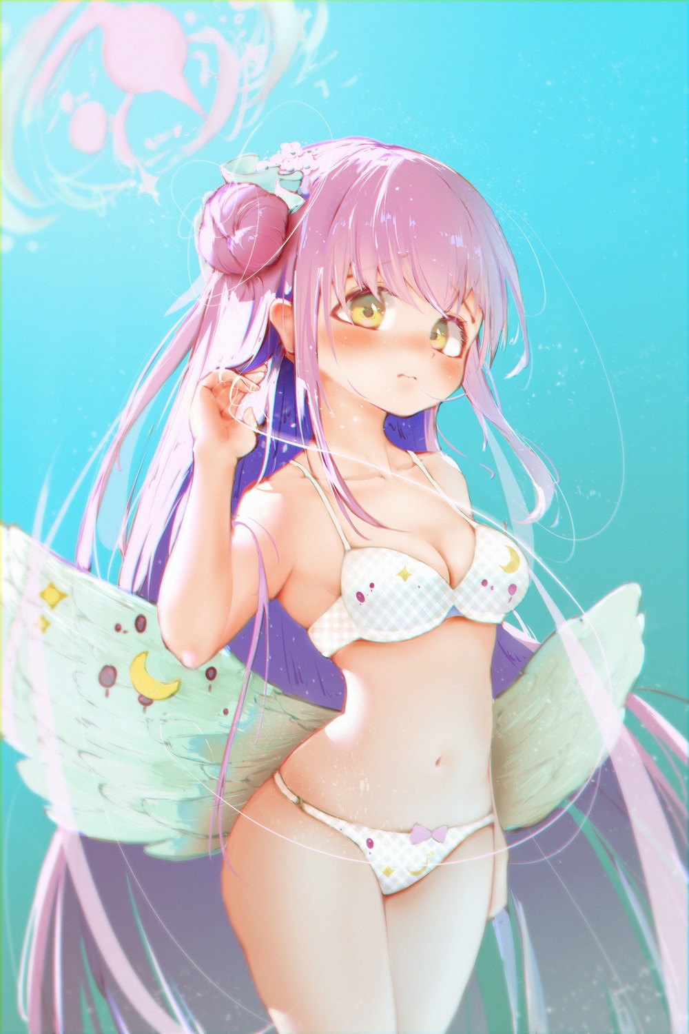 aiskm7 angel bikini blue_archive misono_mika swimsuits wings