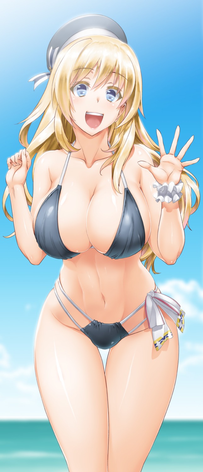 atago_(kancolle) bikini byeontae_jagga cleavage kantai_collection swimsuits